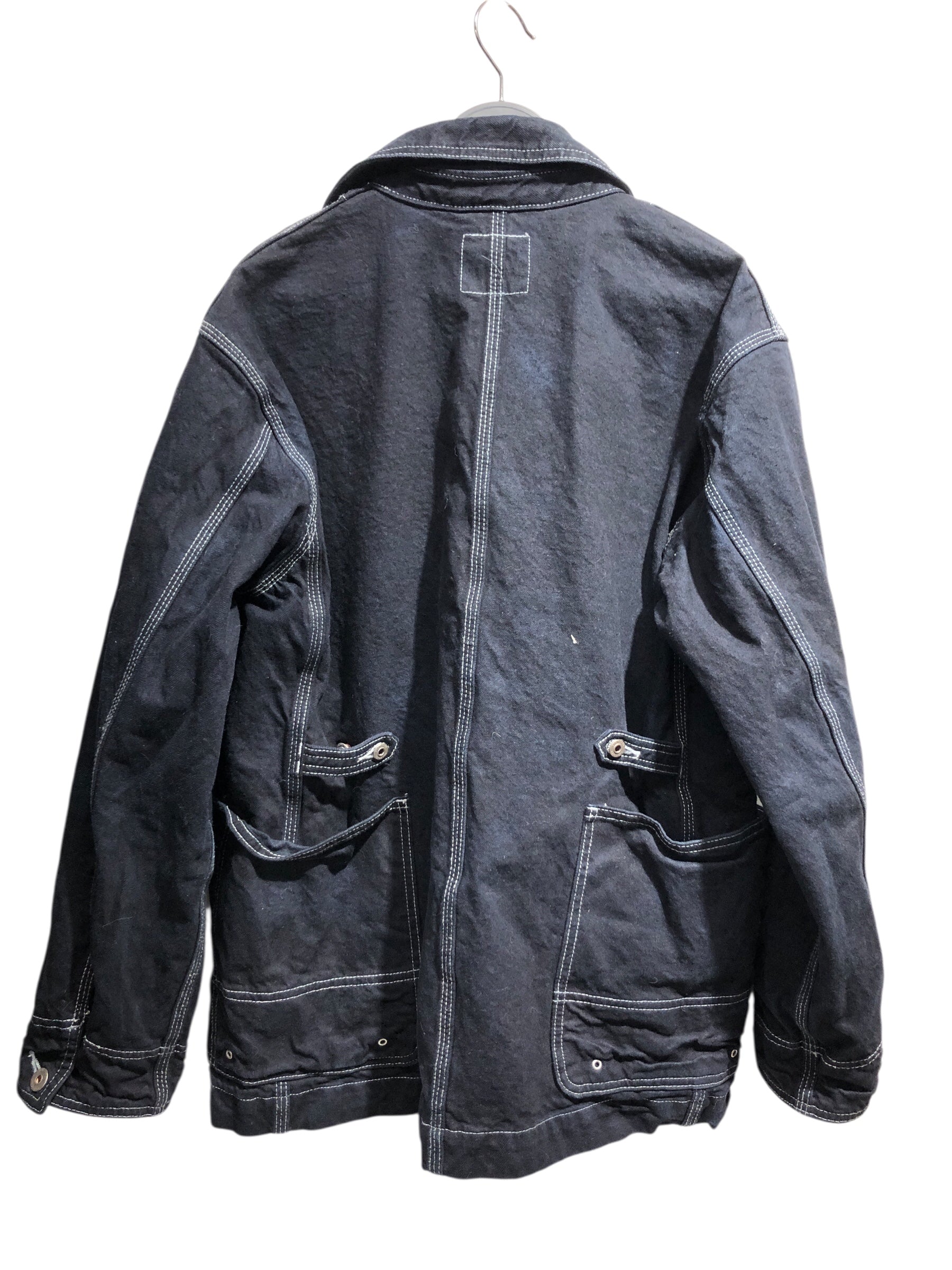 snow peak/Denim Jkt/M/Cotton/BLK/black coverall denim chore view 2