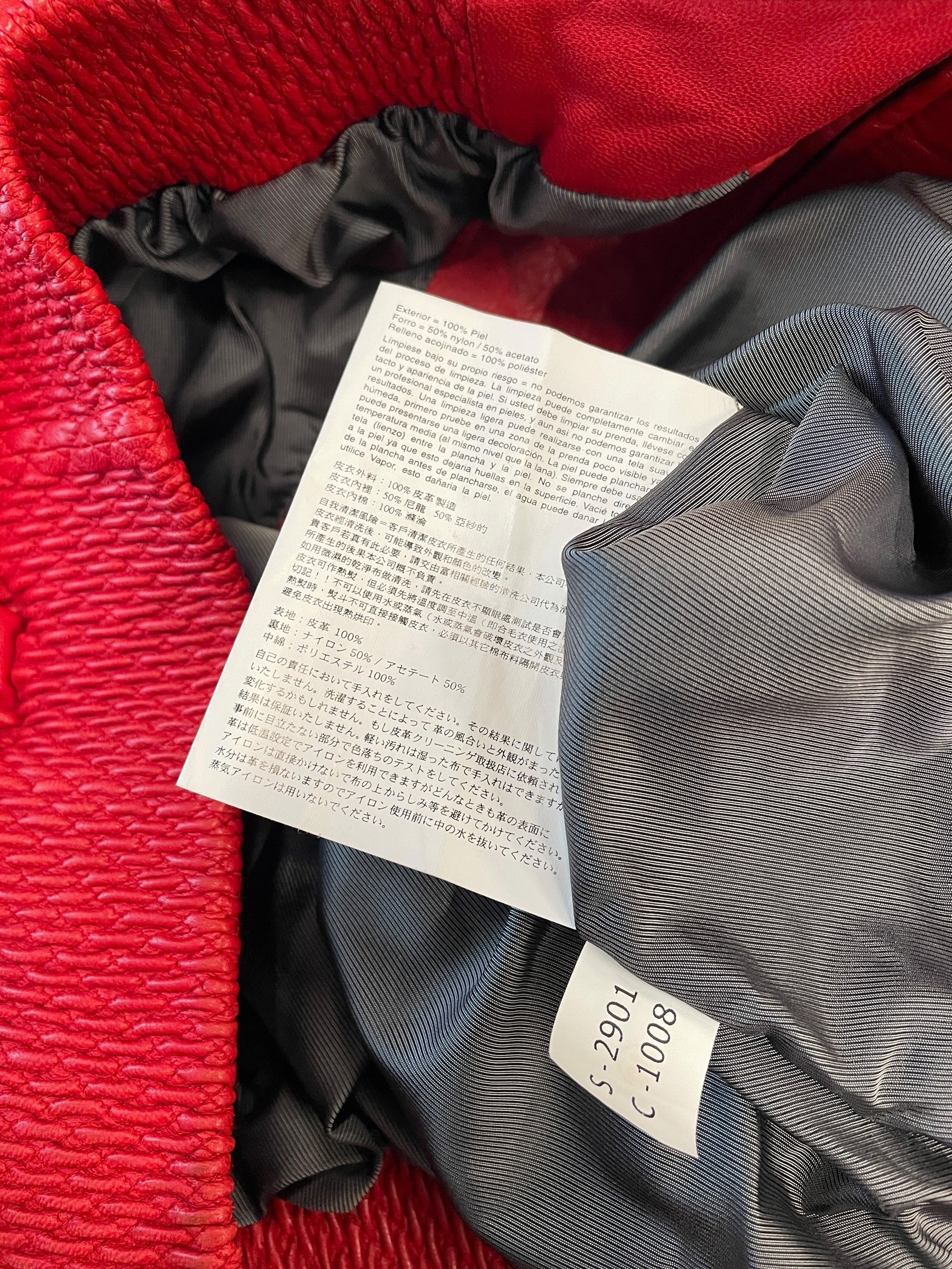 Pelle Pelle/Jacket/46/Leather/RED/WEAVED BOTTOMS view 7