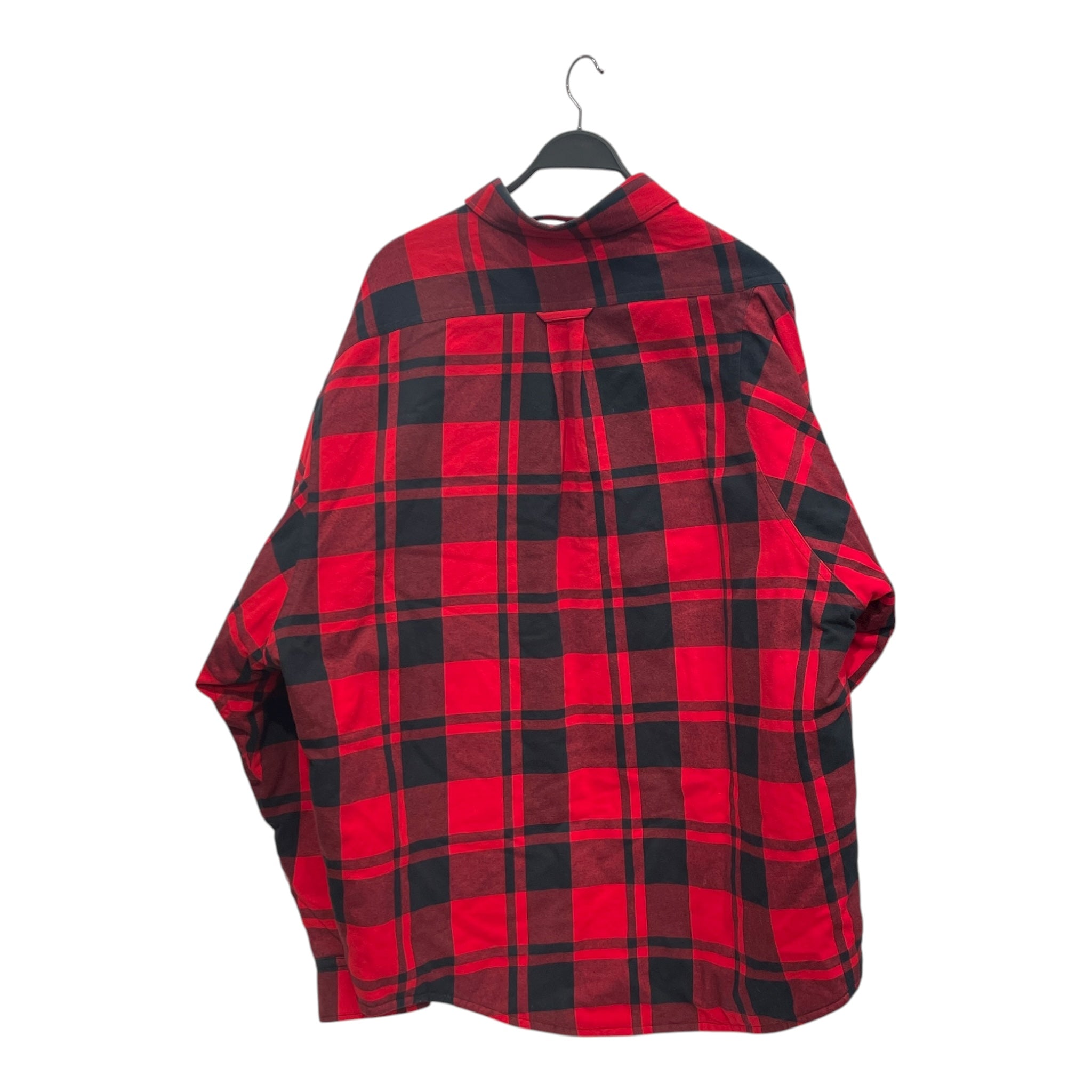 BALENCIAGA/Puffer Jkt/L/Cotton/RED/Plaid/BUFFALO CHECK ASYMETRIC BUTTON view 2