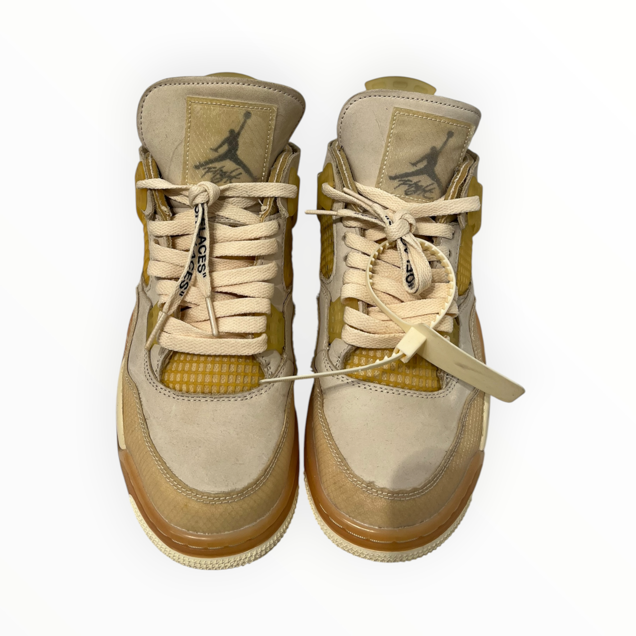 OFF-WHITE/Low-Sneakers/US 9/Cotton/CRM/AIR JORDAN 4 OFF WHITE SAIL view 3