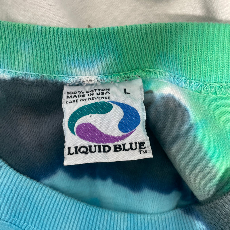 LIQUID BLUE/T-Shirt/L/Cotton/GRN/All Over Print/