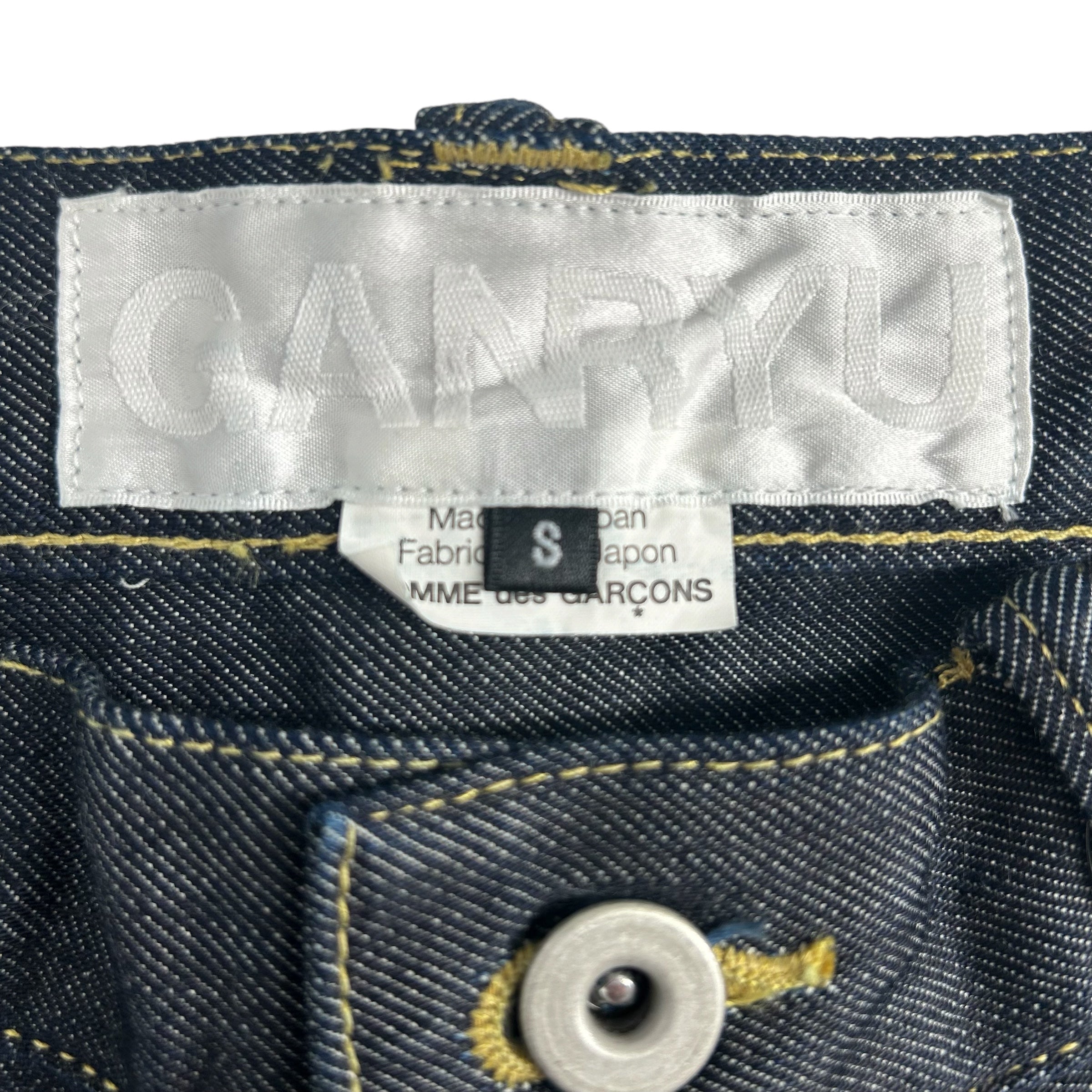 GANRYU/Straight Pants/S/Cotton/IDG/TRIPLE WASITBAND view 3