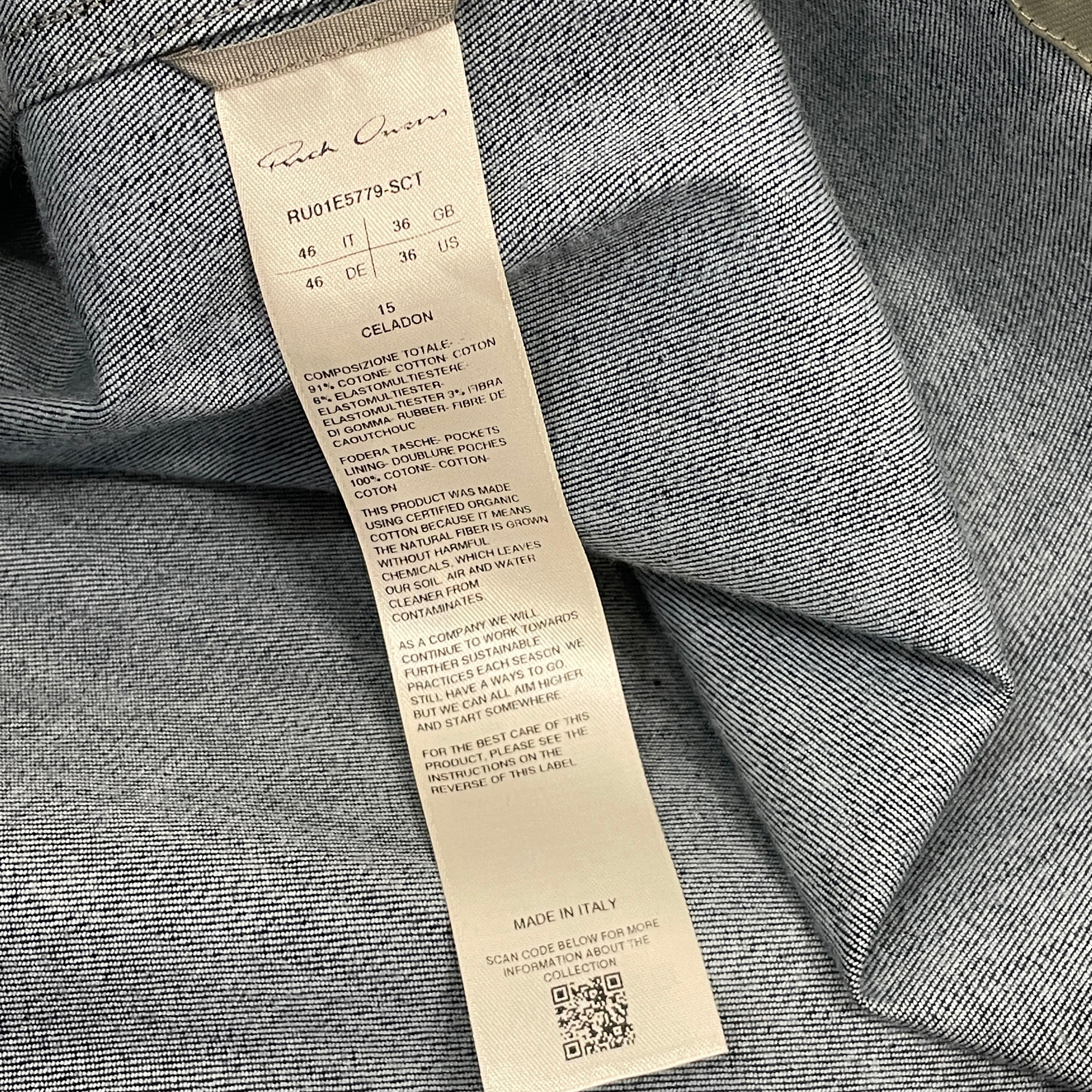 Rick Owens/Jacket/36/Cotton/GRN/Hollywood Tour Jacket view 3