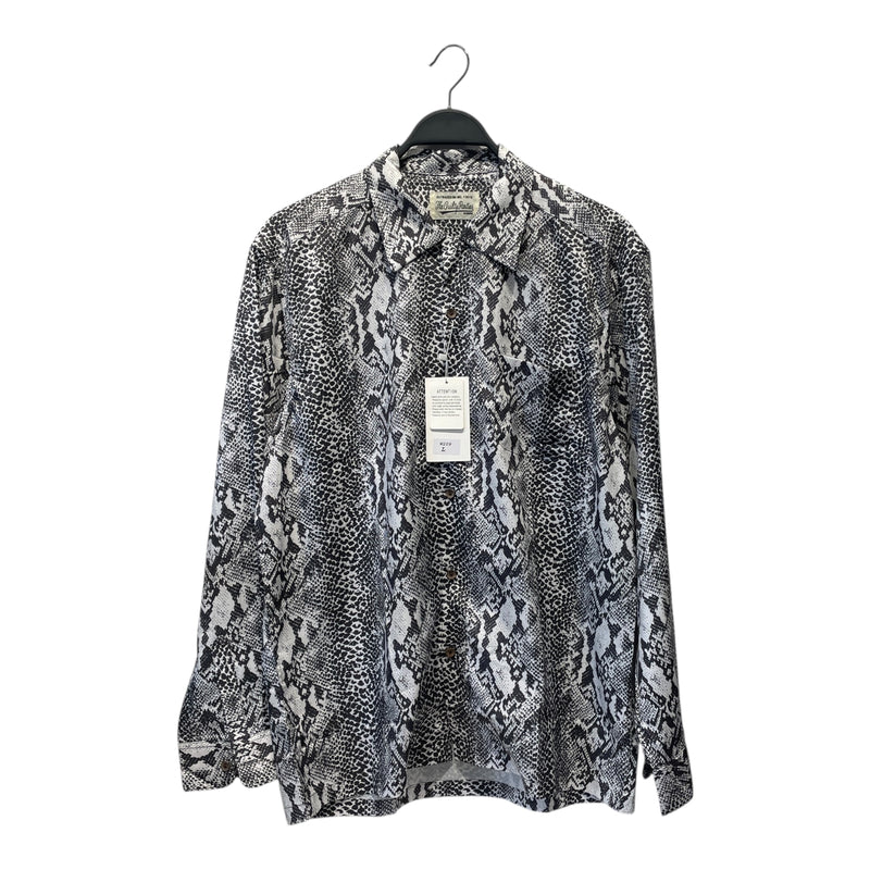 The Guilty Parties/LS Shirt/L/Rayon/WHT/Animal Pattern/WHITE SNAKE SKIN