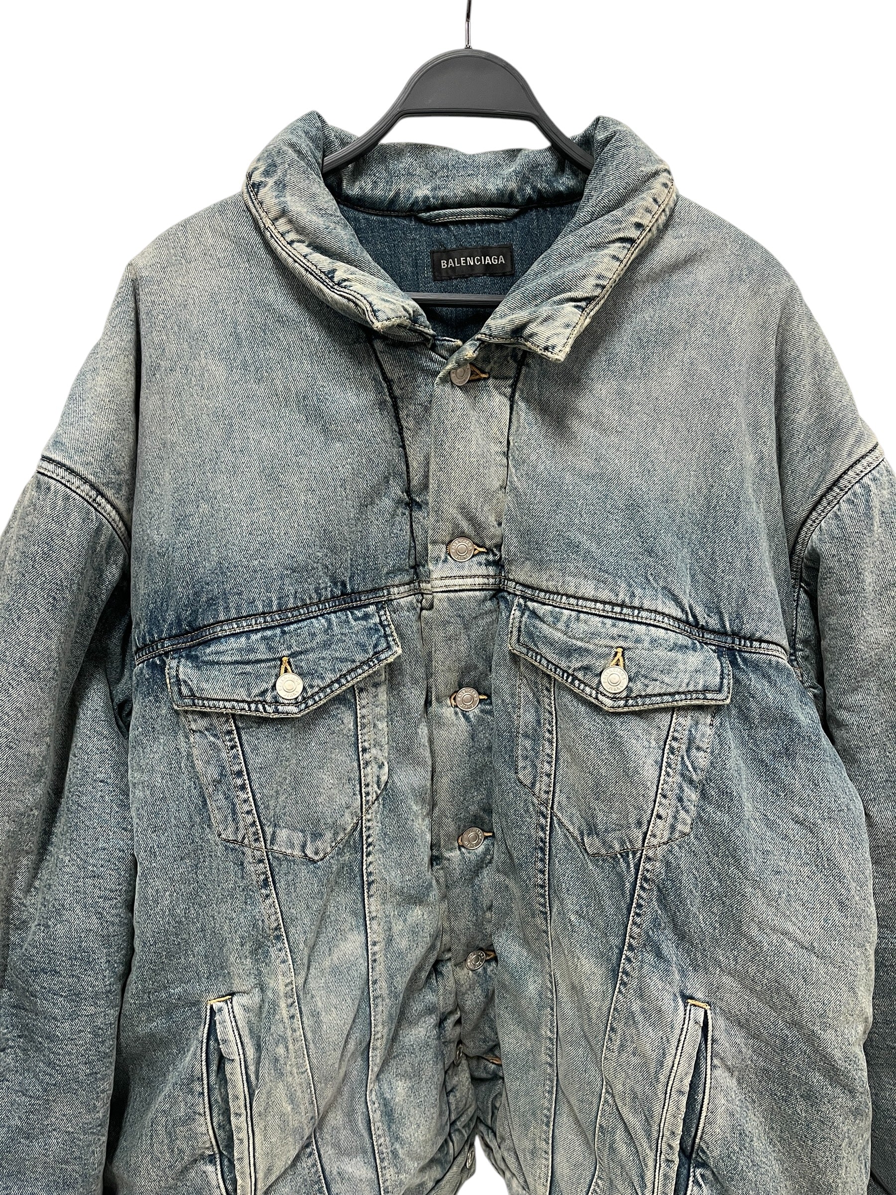 BALENCIAGA/Denim Jkt/50/Denim/BLU/Double Breasted/ view 3