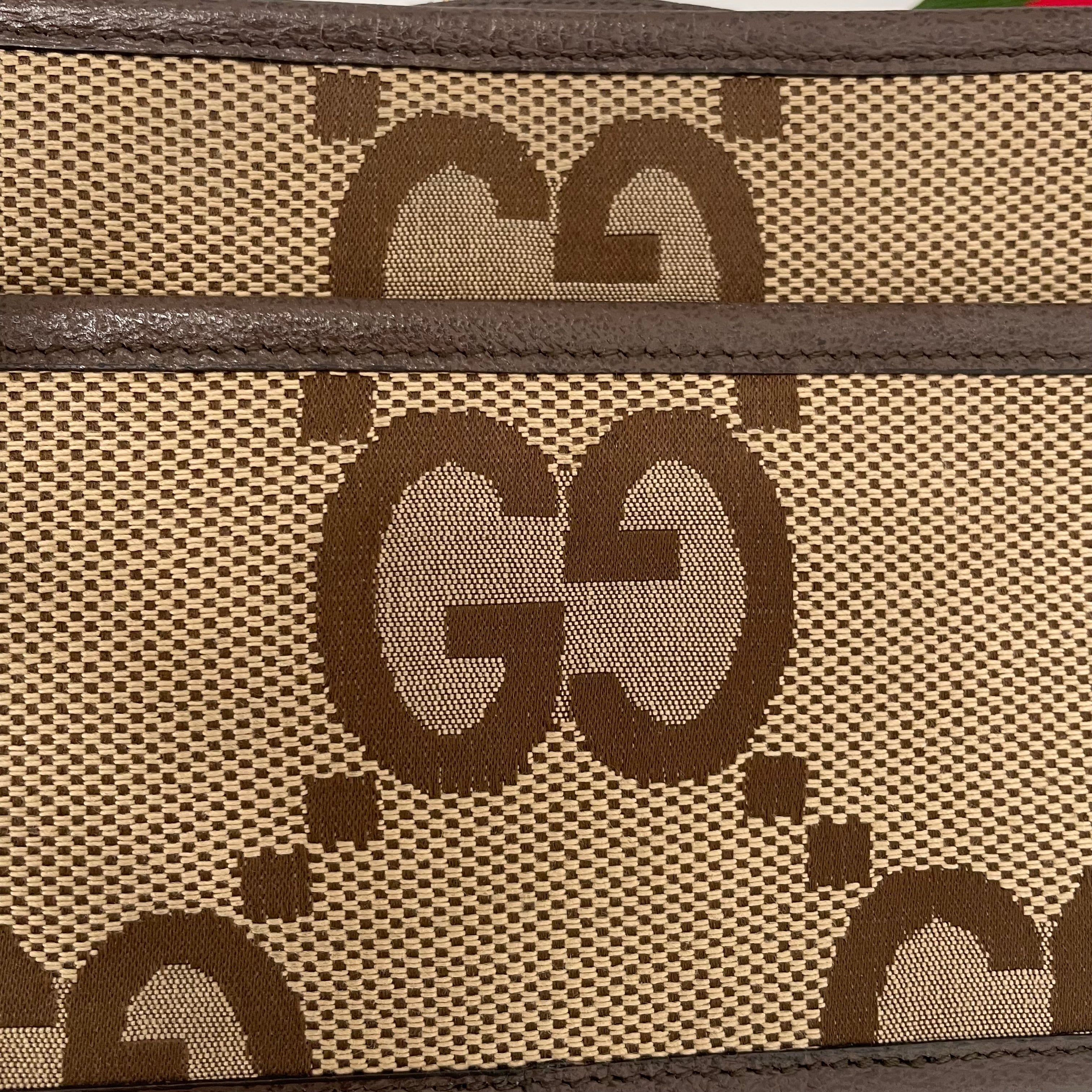GUCCI/Cross Body Bag/All Over Print/Cotton/BRW/Jumbo GG Crossbody view 6