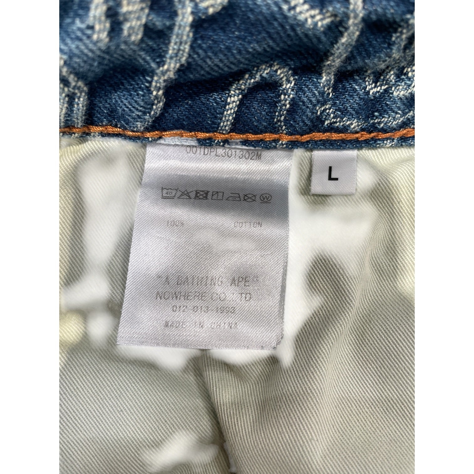 A BATHING APE/Straight Pants/L/Cotton/IDG/Stripe/ view 4
