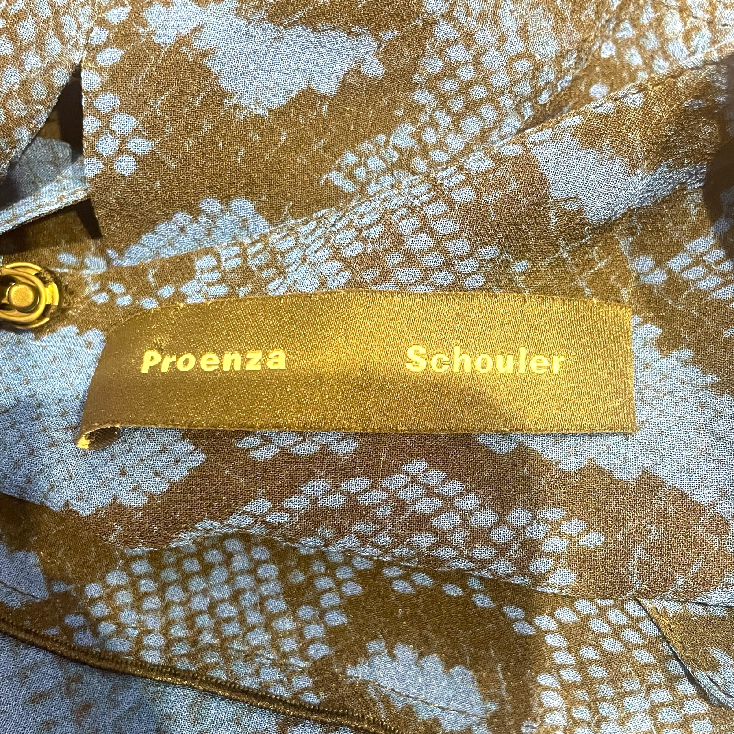PROENZA SCHOULER/SL Dress/S/Animal Pattern/Silk/BLU/Snakeprint Dress view 3