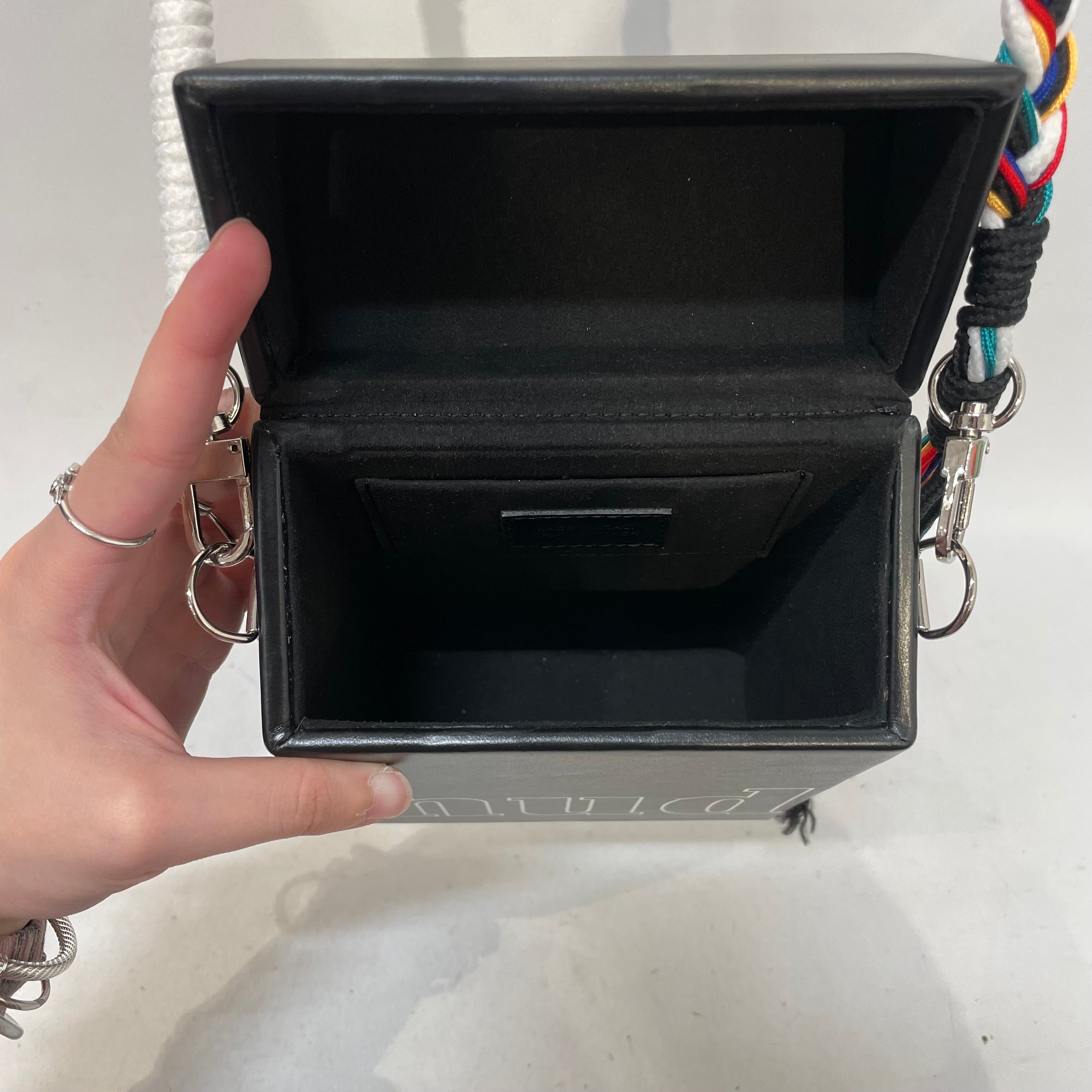 RHUDE/Cross Body Bag/Leather/BLK/cigarette box view 6