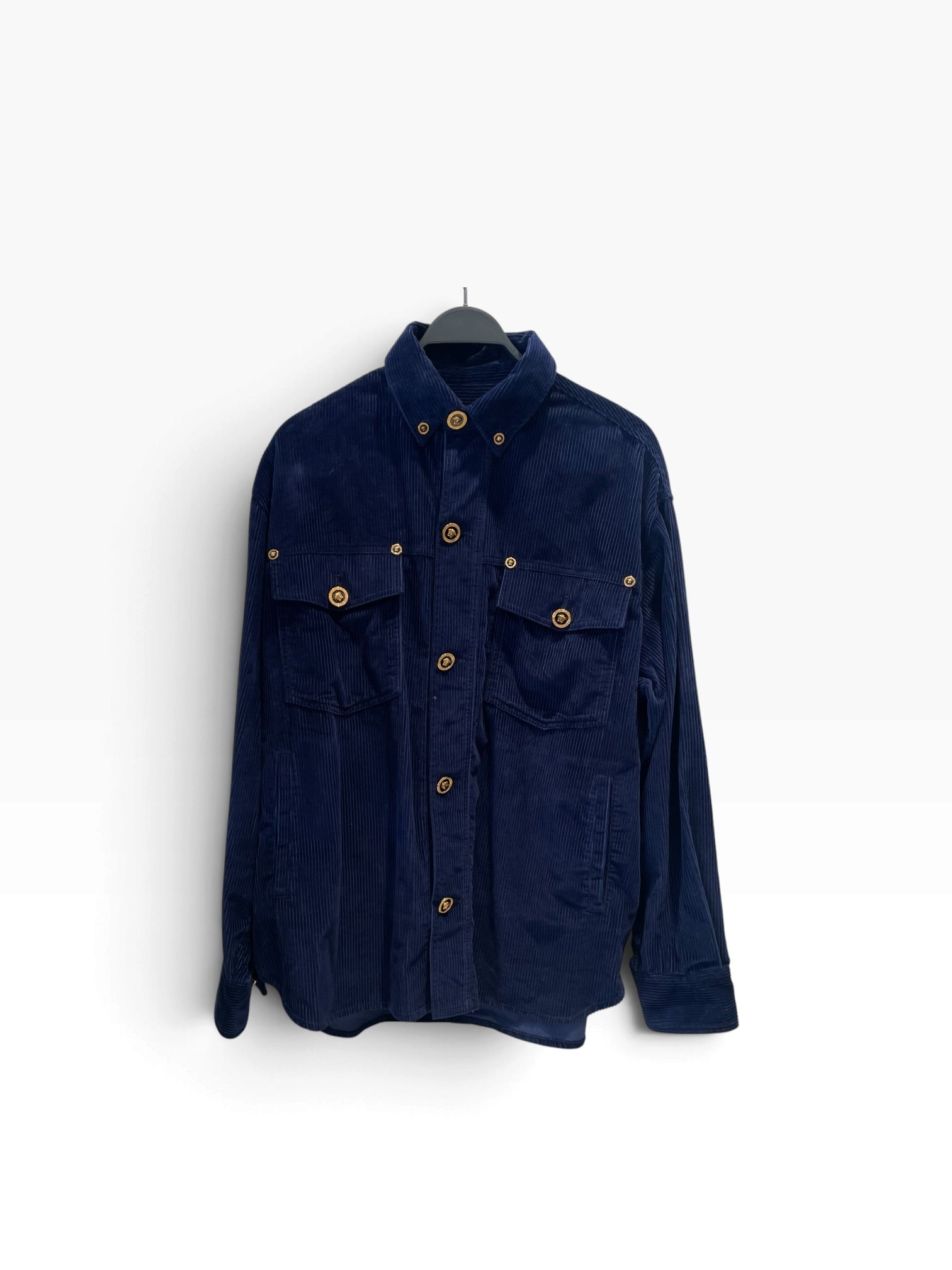 VERSACE/Jacket/48/Cotton/NVY/Corduroy - Medusa Button view 1