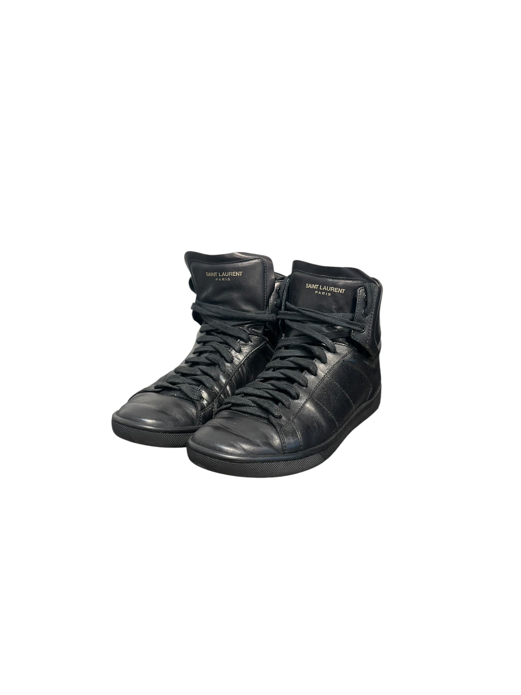 SAINT LAURENT/Hi-Sneakers/EU 38/Leather/BLK/SL/01H BLACK view 3