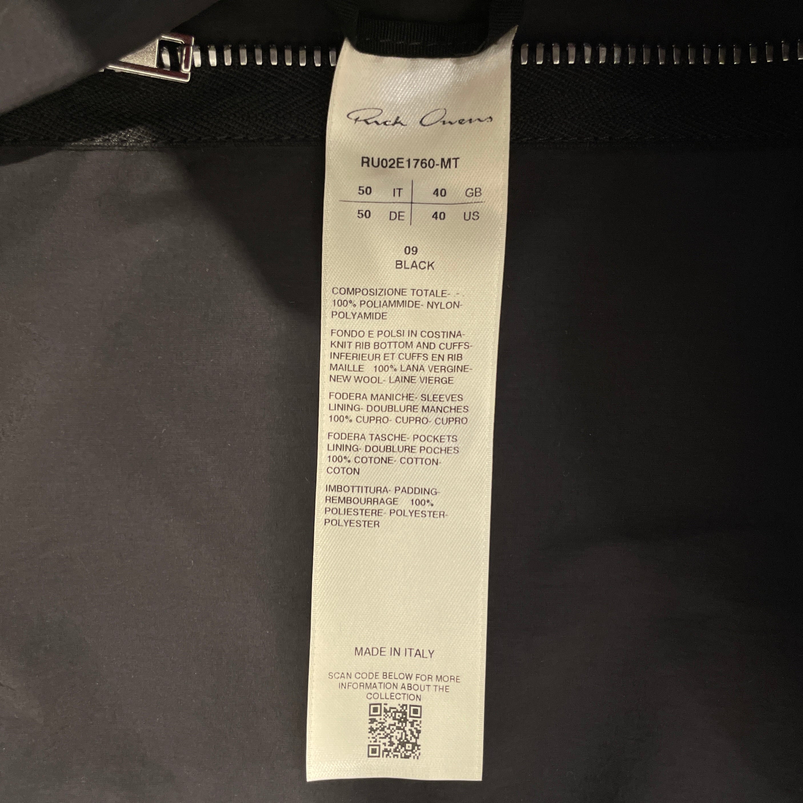 Rick Owens/Jacket/BLK/Hollywood Flight Jacket view 4