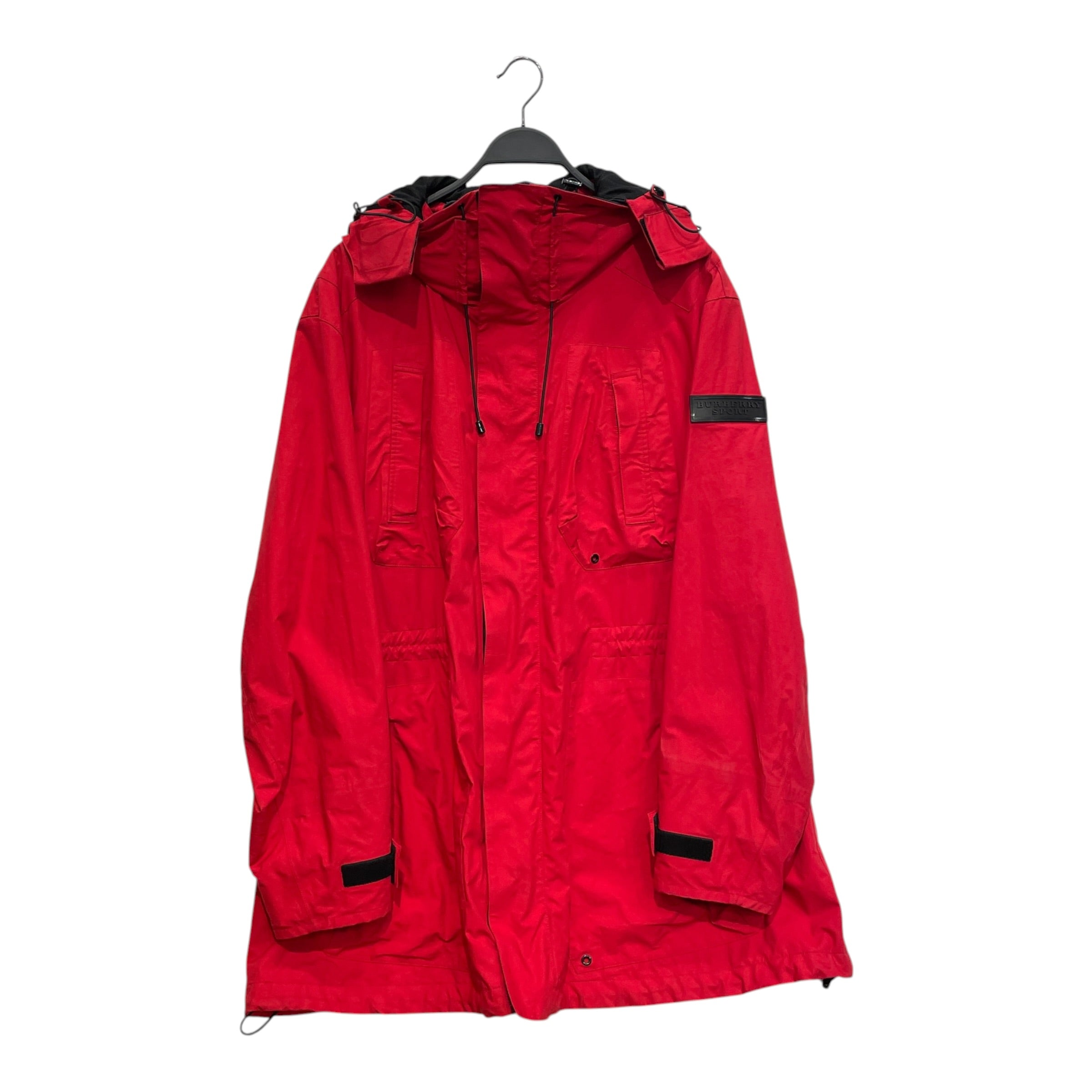 BURBERRY/Windbreaker/XL/Cotton/RED/DETACHABLLE HOOD view 1