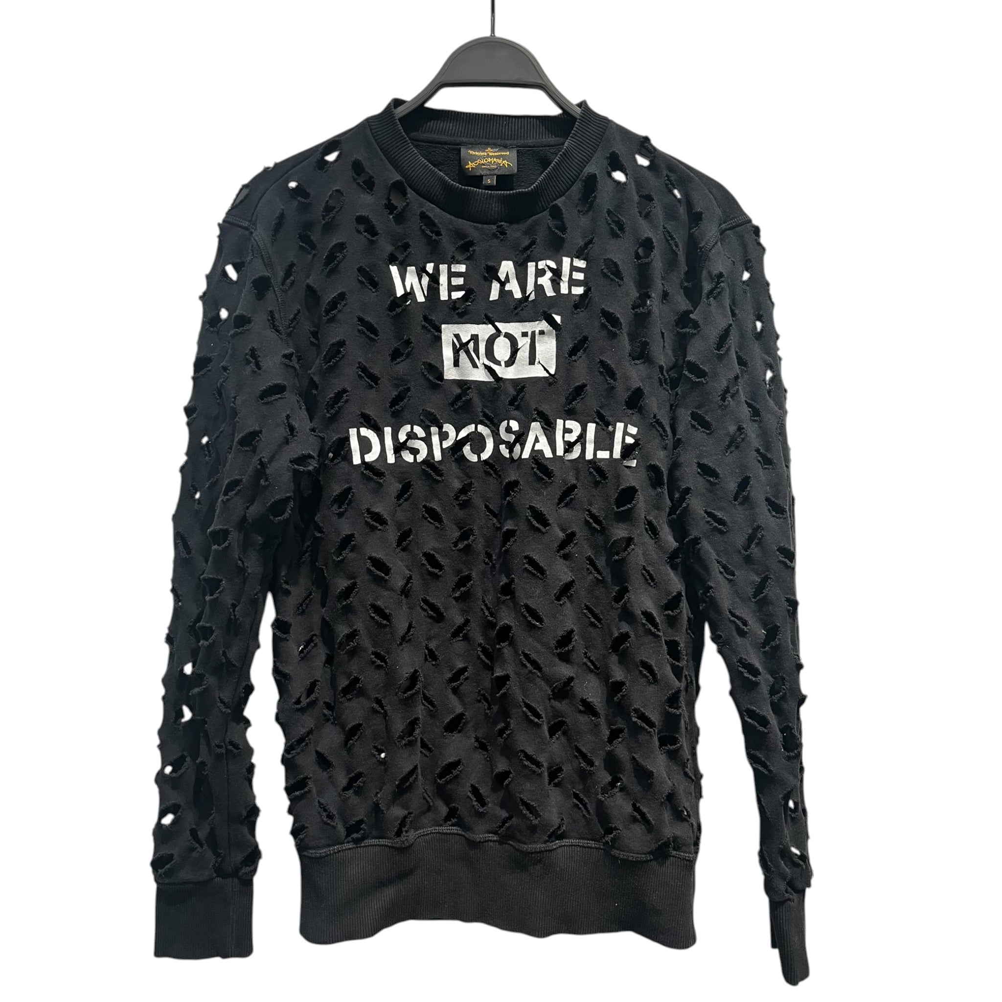 Vivienne Westwood/Sweatshirt/S/Cotton/BLK/WE ARE NOT DISPOSABLE view 1