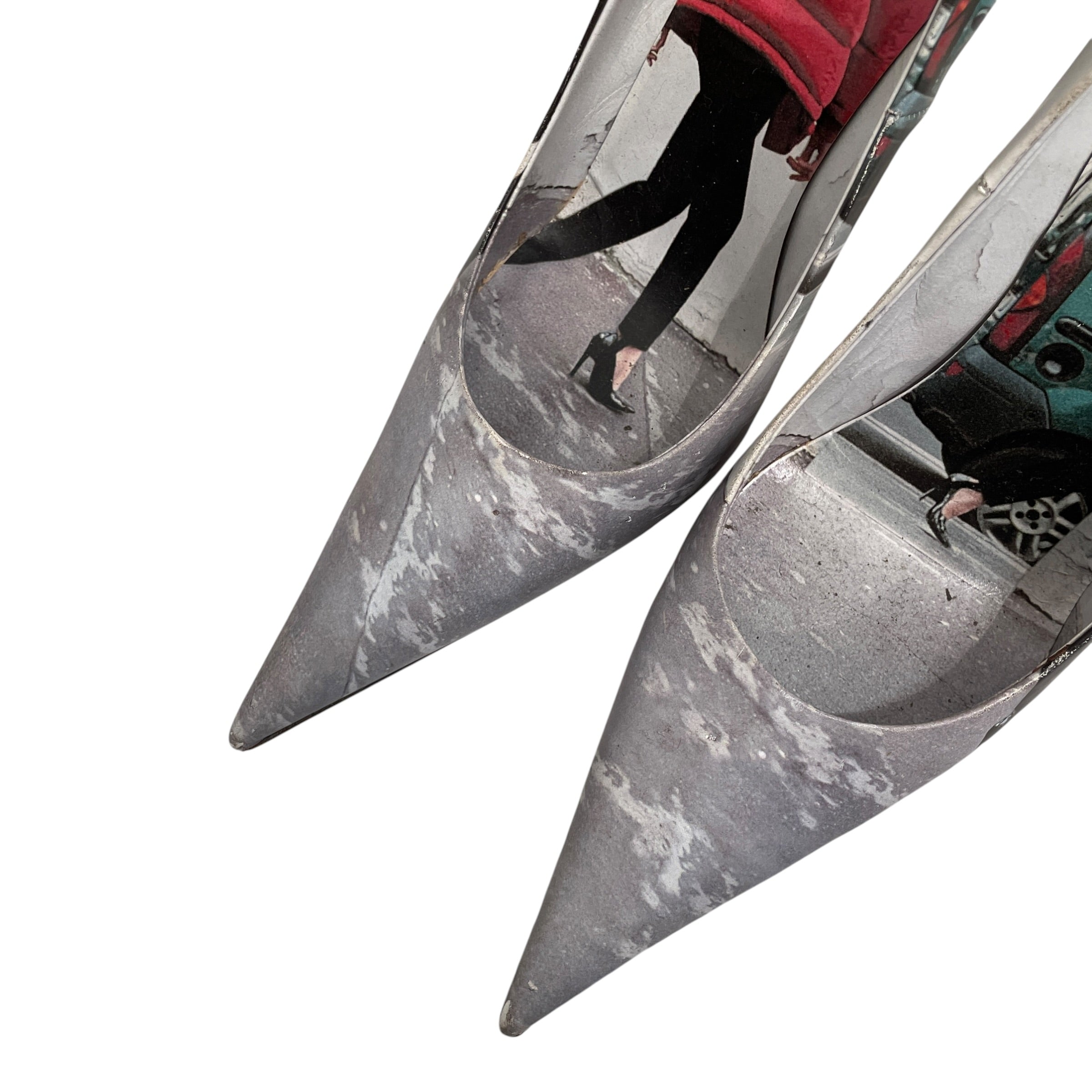 BALENCIAGA/Heels/EU 40/Leather/GRY/WOMAN IN RED PUFFER GRAPHIC view 5