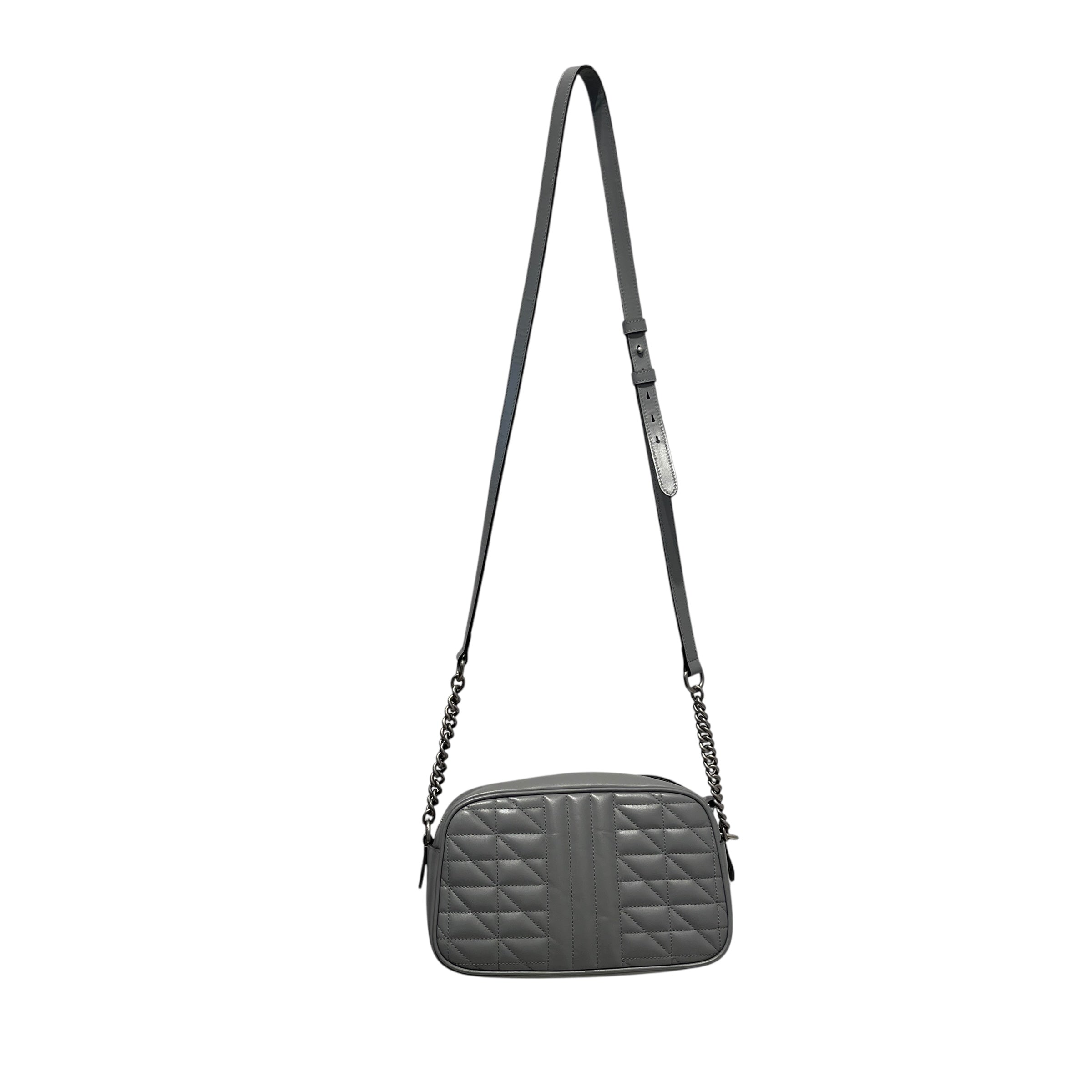 GUCCI/Cross Body Bag/Leather/GRY/GG MARMONT CHAIN view 2