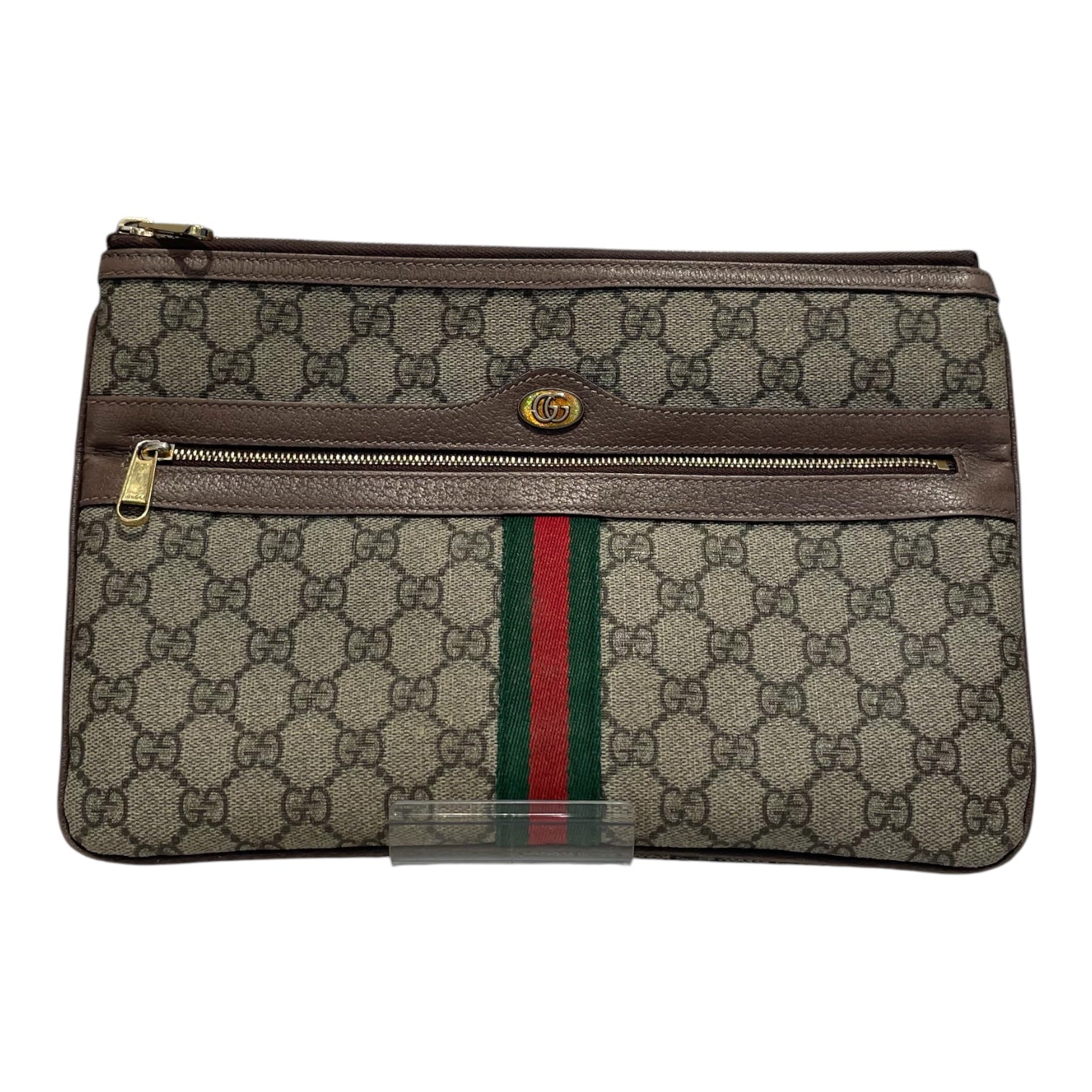 GUCCI/Clutch Bag/Monogram/Cotton/BRW/GG Supreme Ophidia view 1