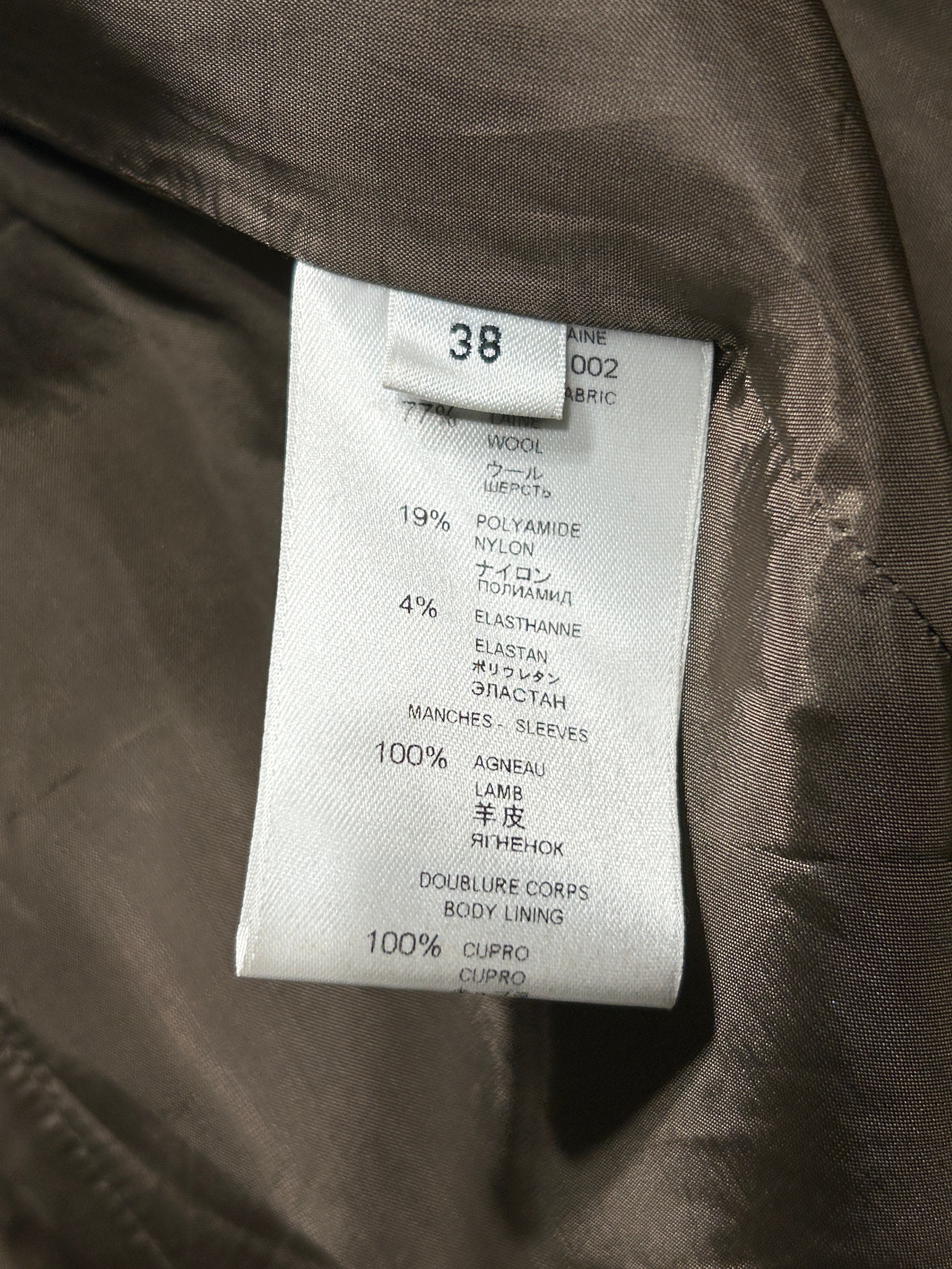 GIVENCHY/Jacket/38/BRW/WOOL LEATHER SLEEVE ARMY JKT view 3