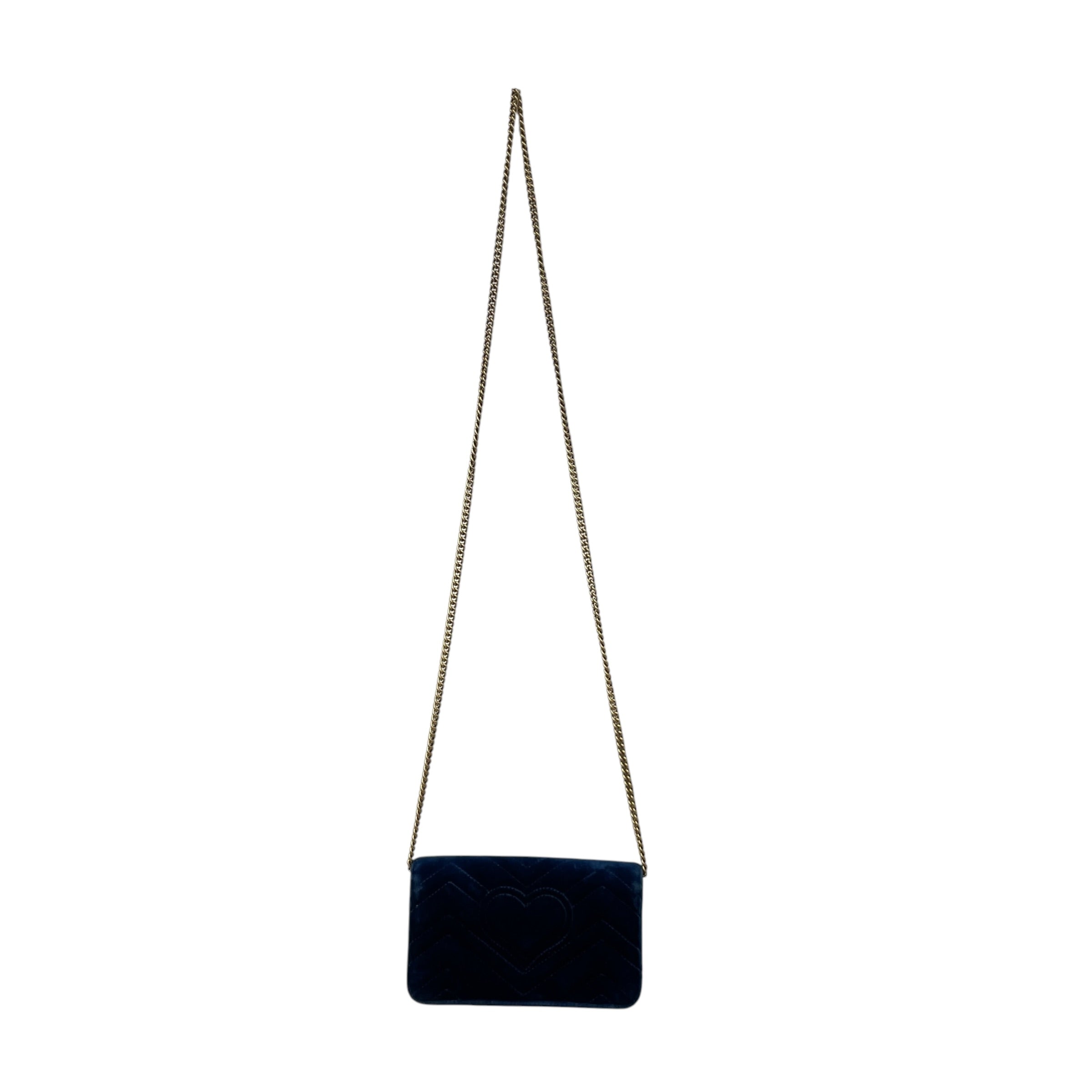 GUCCI/Hand Bag/Velour/NVY/GOLD HARDWARE / BACKHEART view 2