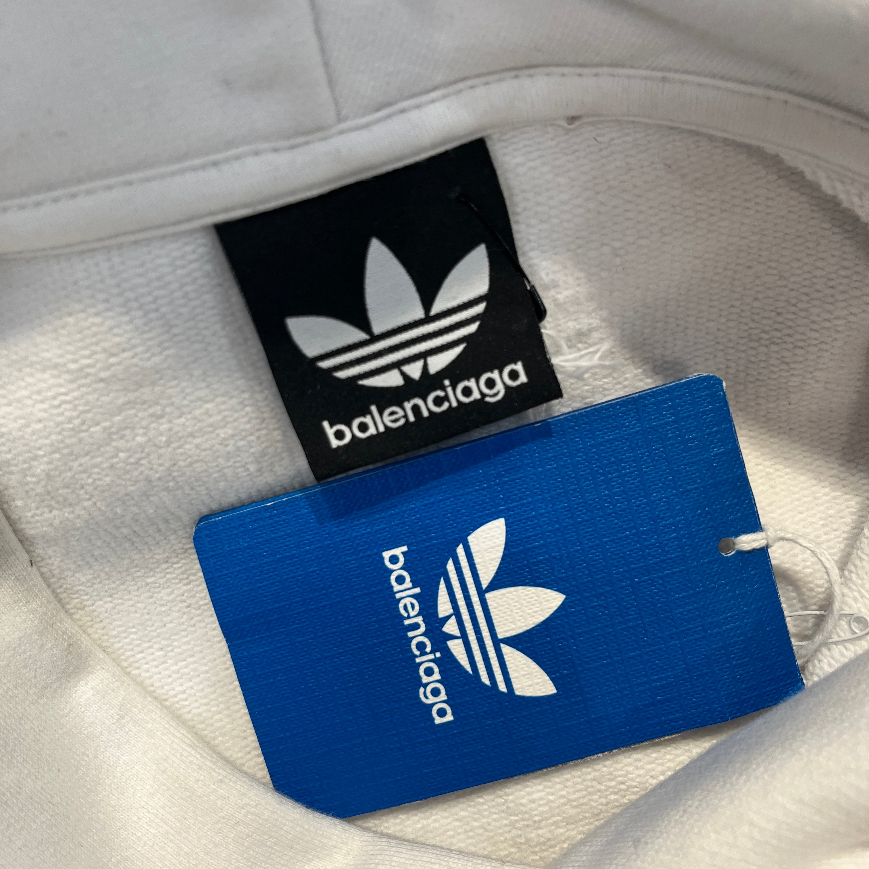 BALENCIAGA/Hoodie/5/Cotton/WHT/ADIDAS LOGO ON FRONT view 4
