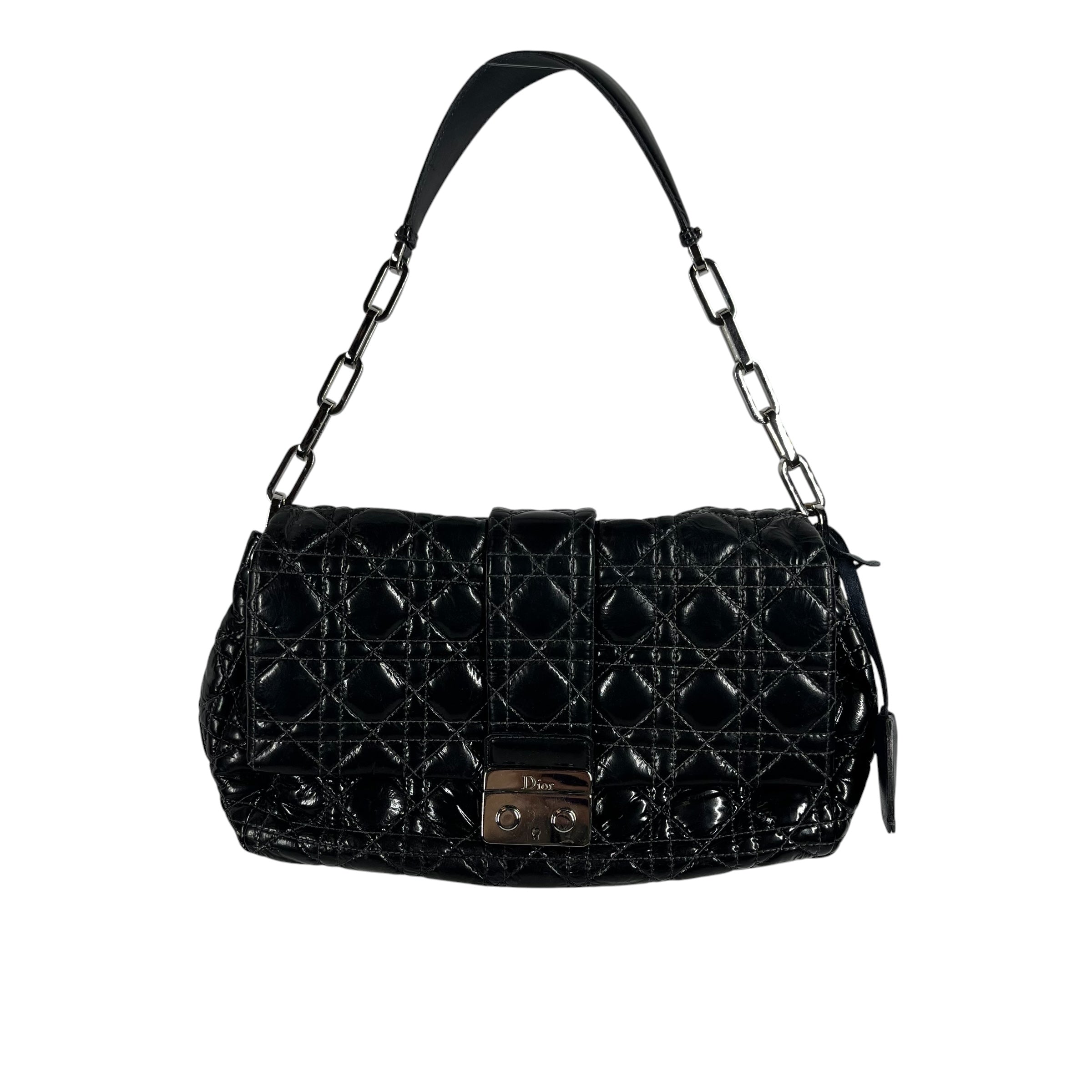 Christian Dior/Hand Bag/Leather/BLK/CANNAGE W/SILVER HARDWARE view 1