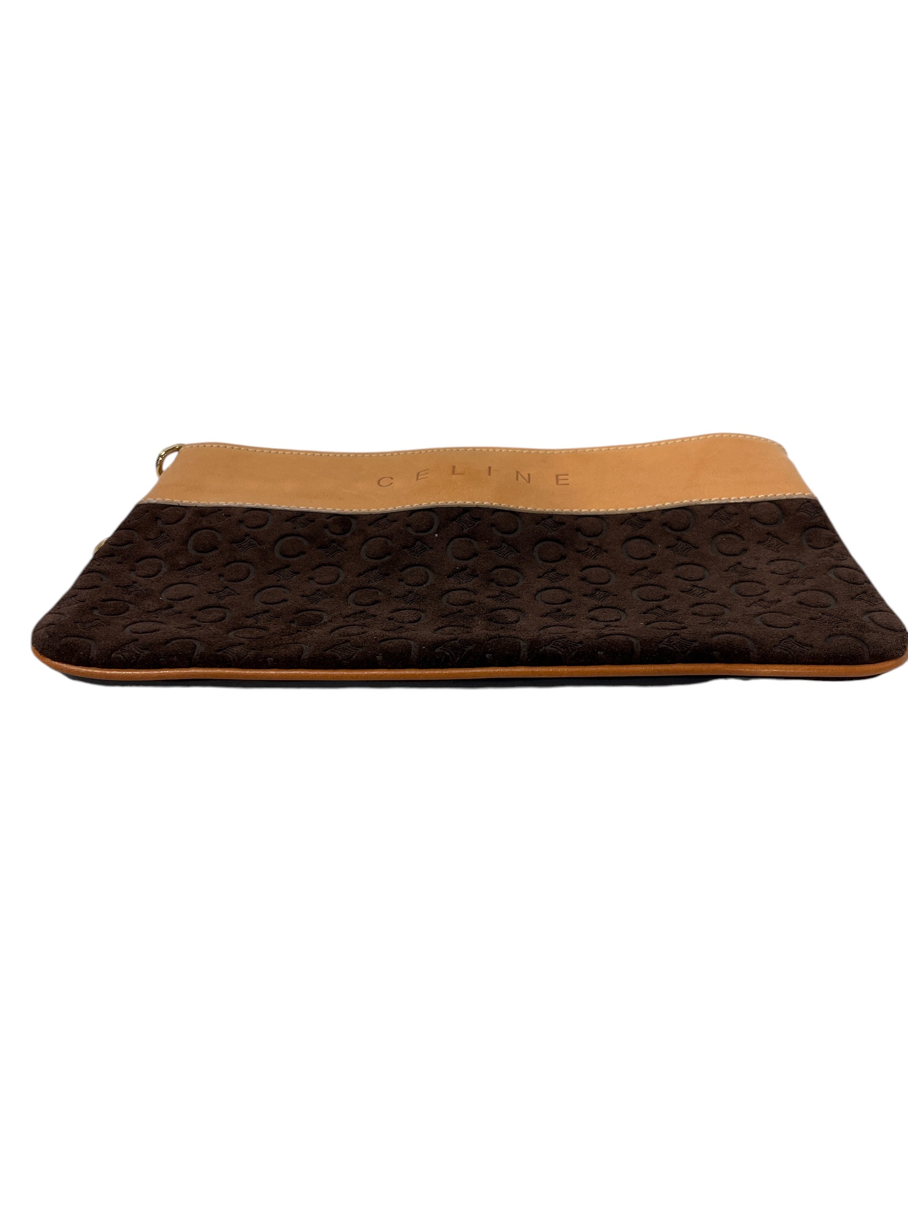 CELINE/Clutch Bag/Monogram/Suede/BRW/MACADAM SUEDE CLUTCH view 3
