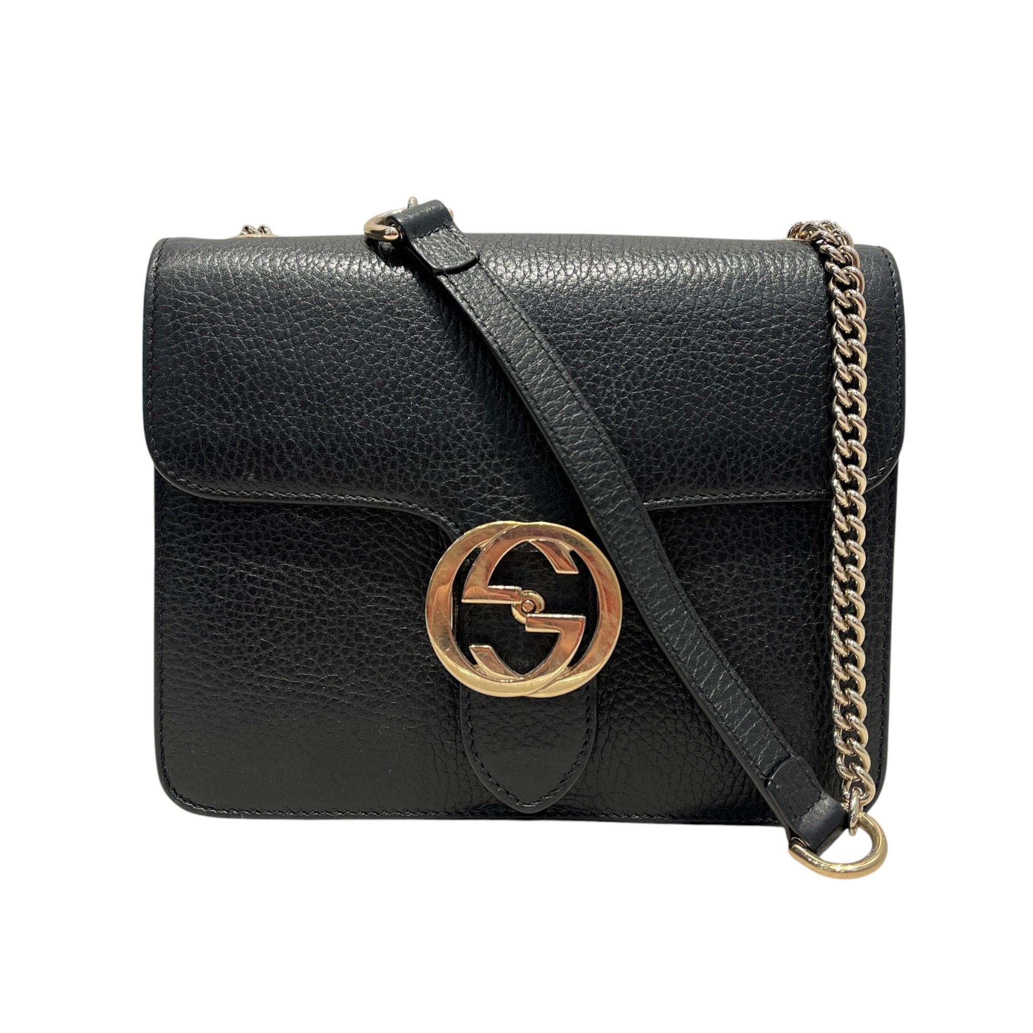 GUCCI/Hand Bag/Leather/BLK/INTERLOCKING G view 1