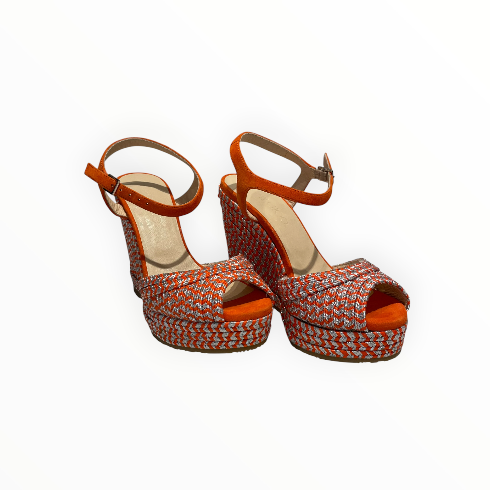 JIMMY CHOO/Heels/US 6.5/Stripe/Suede/ORN/Jimmy Cho Portia Wedge Heel view 1