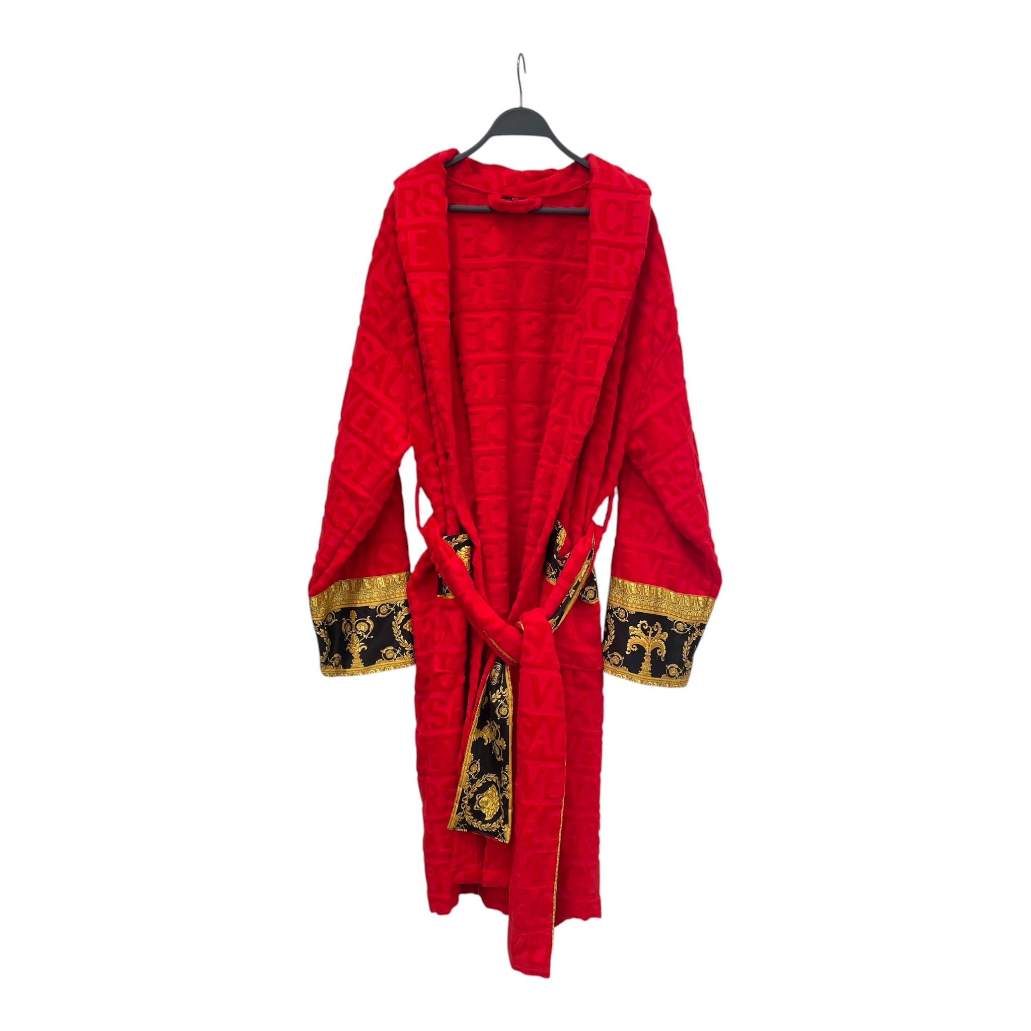 GIANNI VERSACE/Sweater/XL/Monogram/Cotton/RED/REDROBEGOLDBLACKTRIM view 1