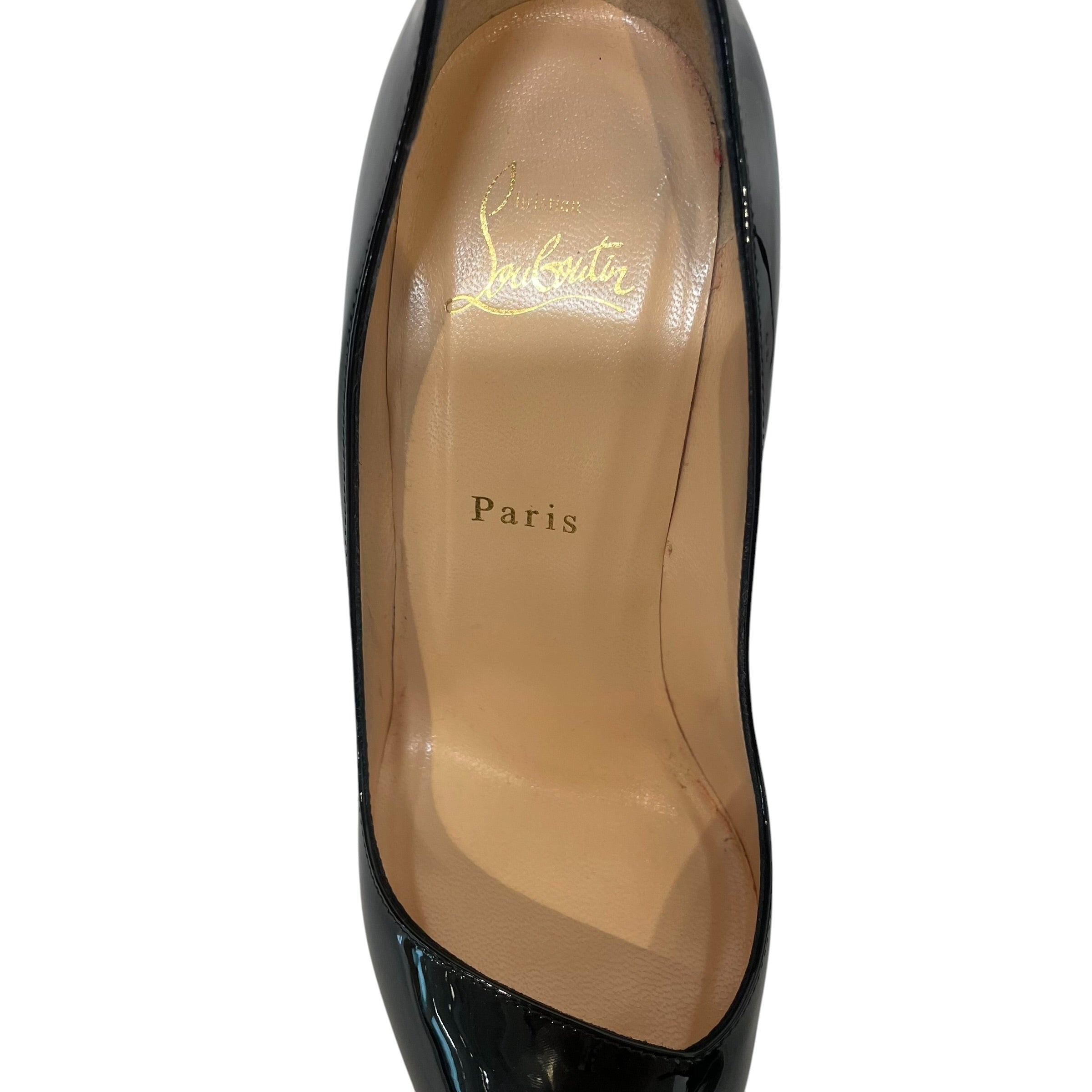 Christian Louboutin/Heels/EU 39.5/Leather/BLK/corneille patent view 3