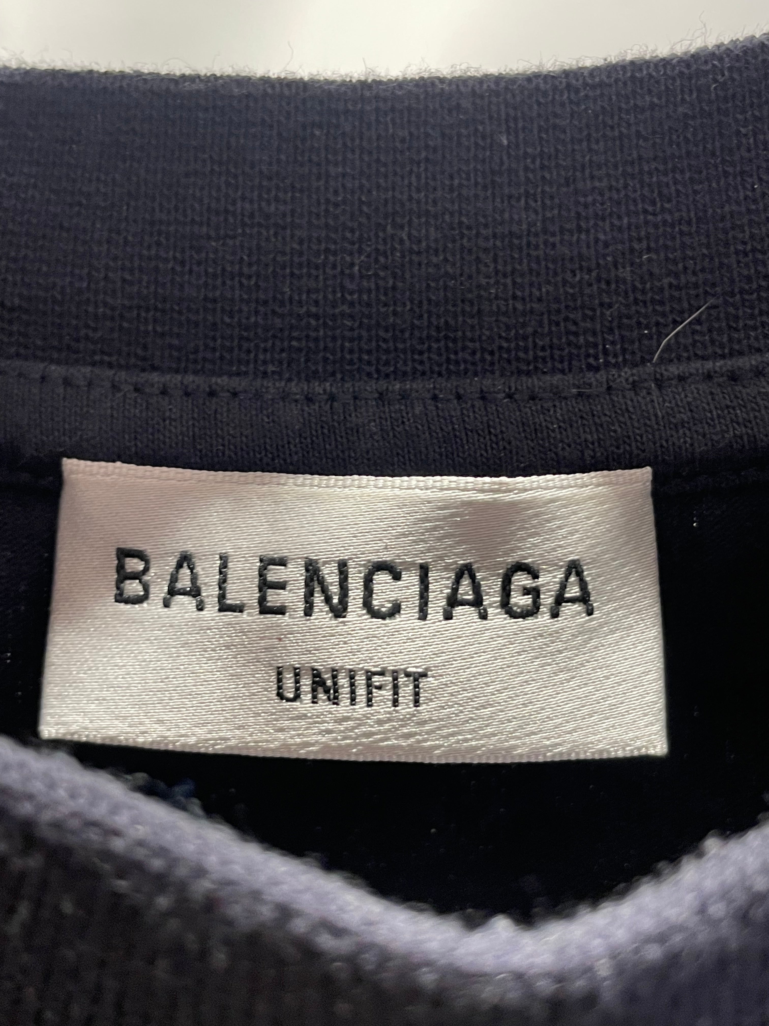 BALENCIAGA/T-Shirt/L/Stripe/Cotton/NVY/sporty b baby tee view 3
