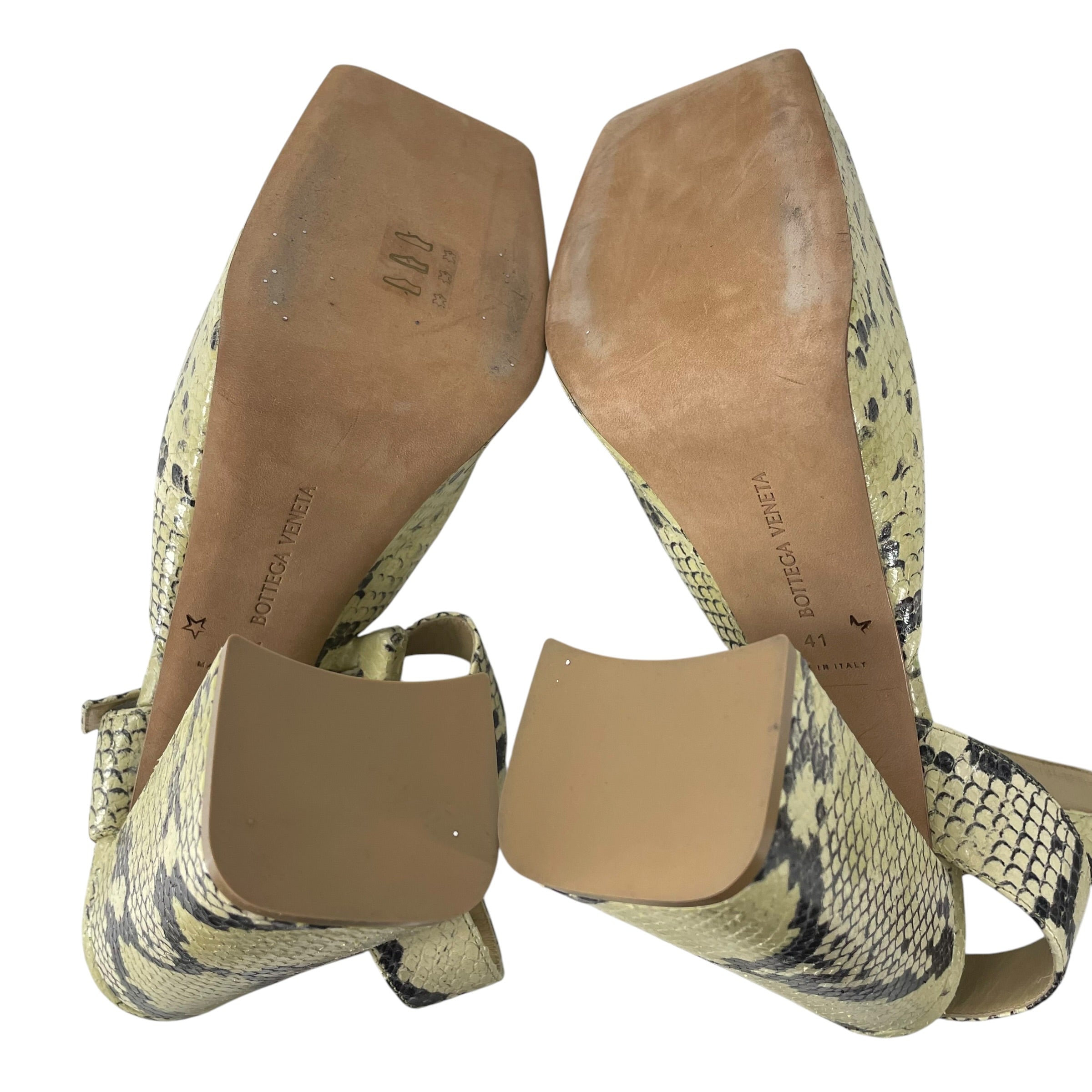 BOTTEGA VENETA/Heels/EU 41/Animal Pattern/Leather/IVR/FLAT TOE ANKLE WRAP HEEL view 4