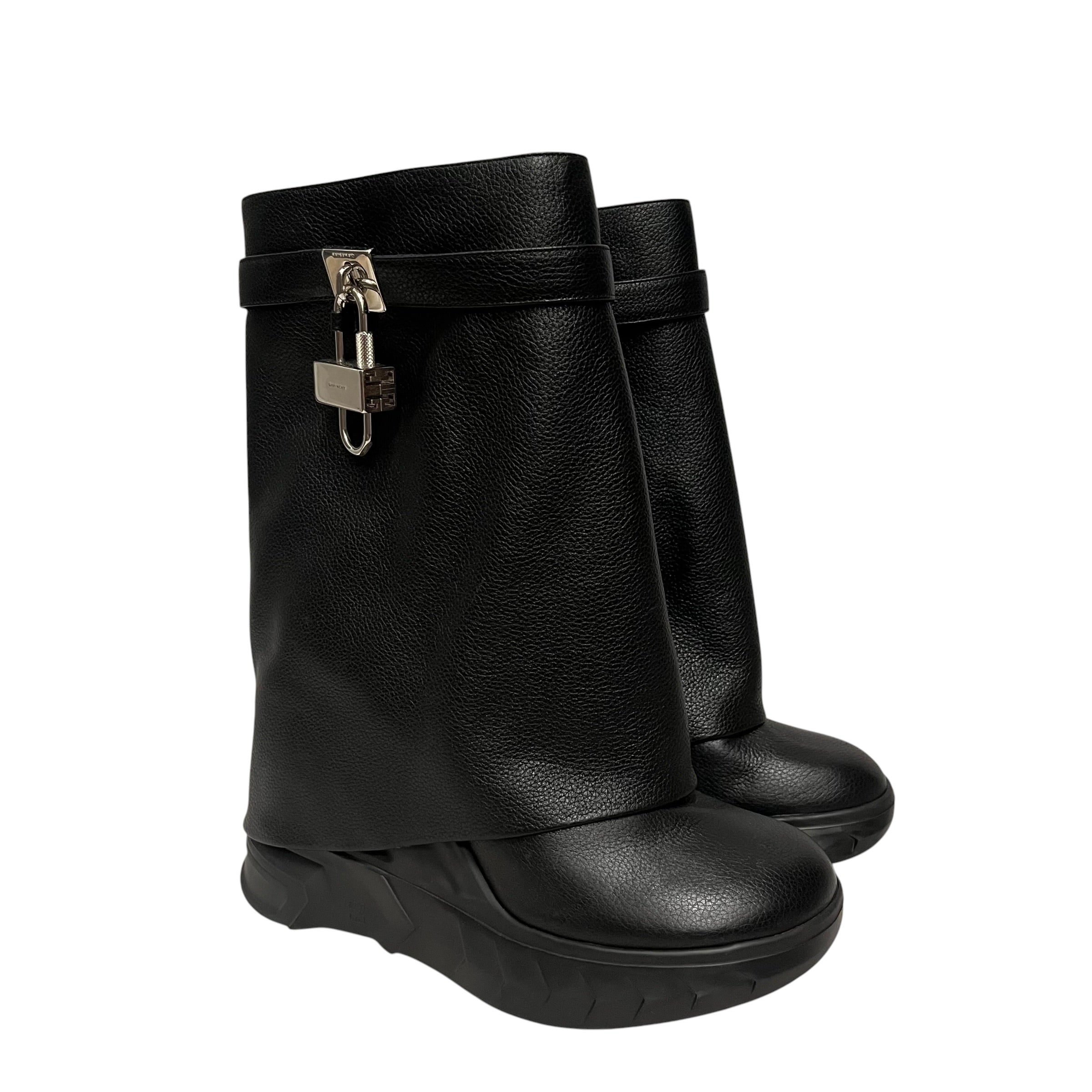 GIVENCHY/Long Boots/EU 41/Leather/BLK/Shark Lock view 1