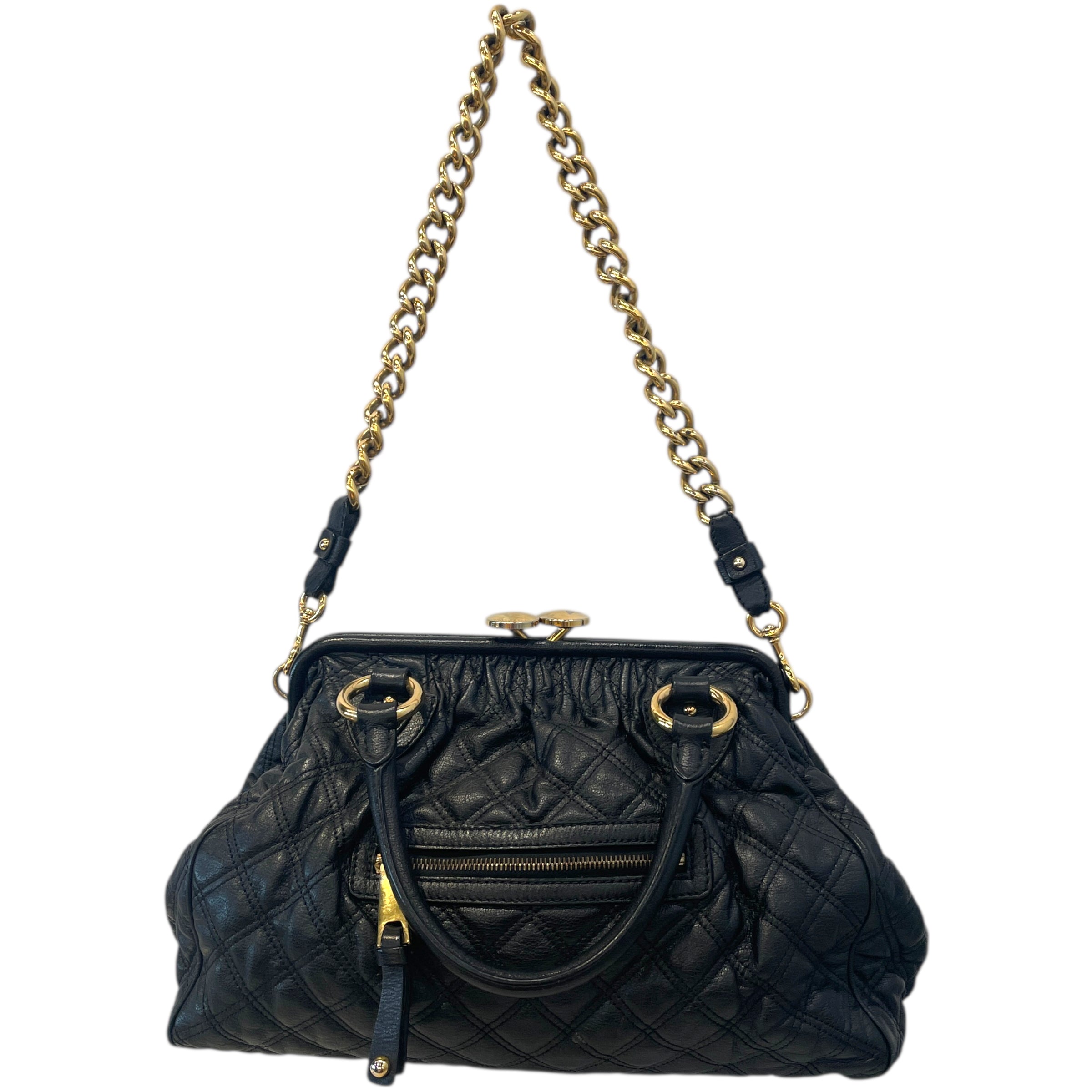 MARC JACOBS/Cross Body Bag/OS/Leather/BLK/Stam Double Handle view 1