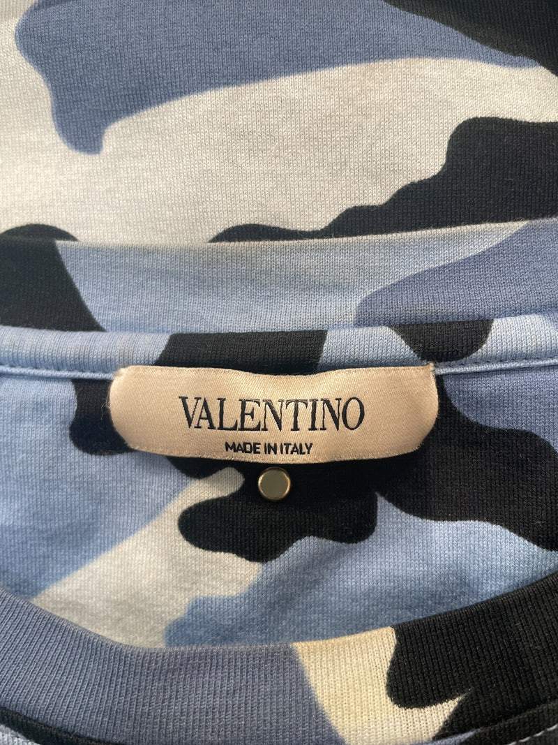 VALENTINO/T-Shirt/S/Cotton/BLU/Camouflage/