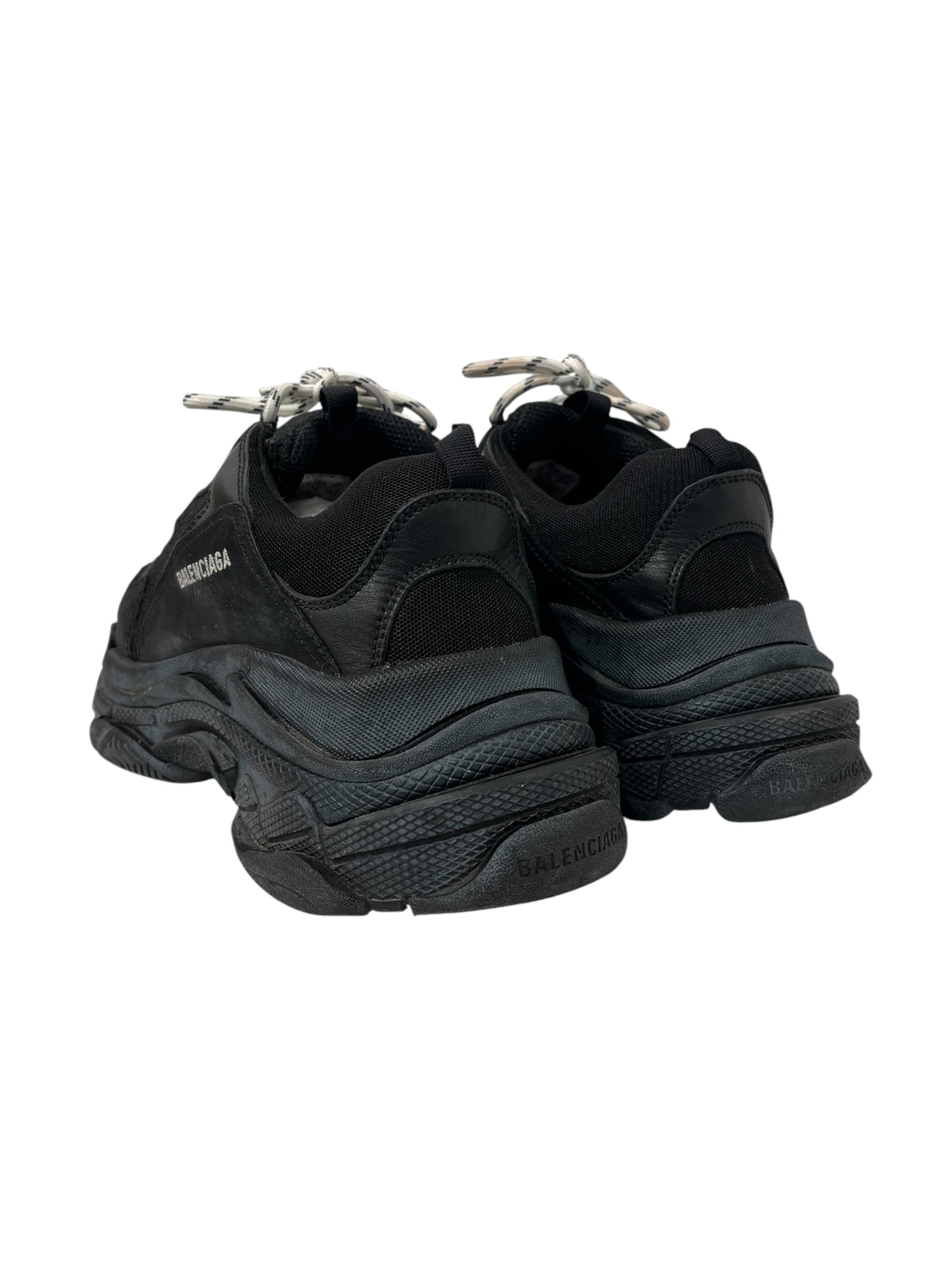 BALENCIAGA/Low-Sneakers/US 12/Cotton/BLK/TRIPLE S ALL BLACK 12 view 2