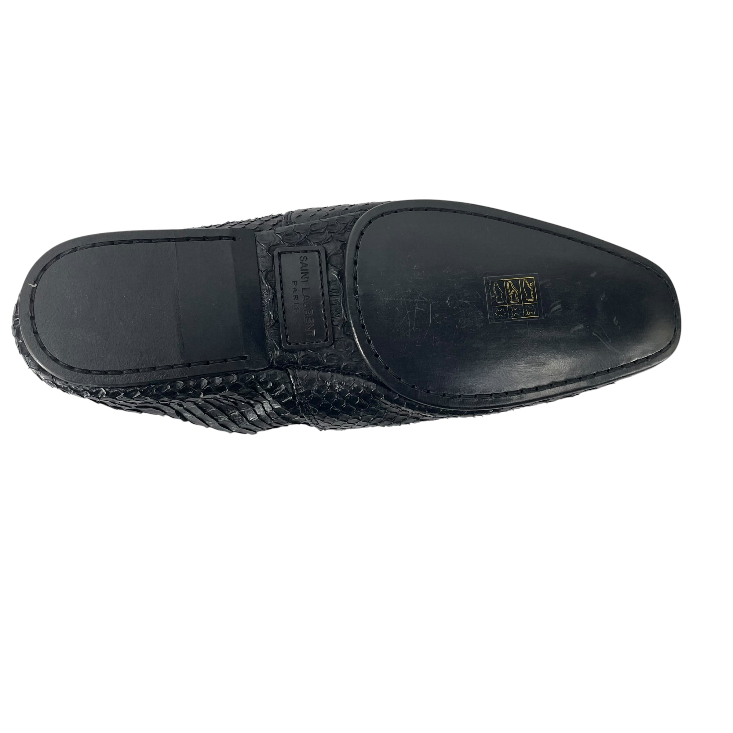 SAINT LAURENT/Flat Shoes/EU 40.5/BLK/SNAKESKIN FLATS view 5