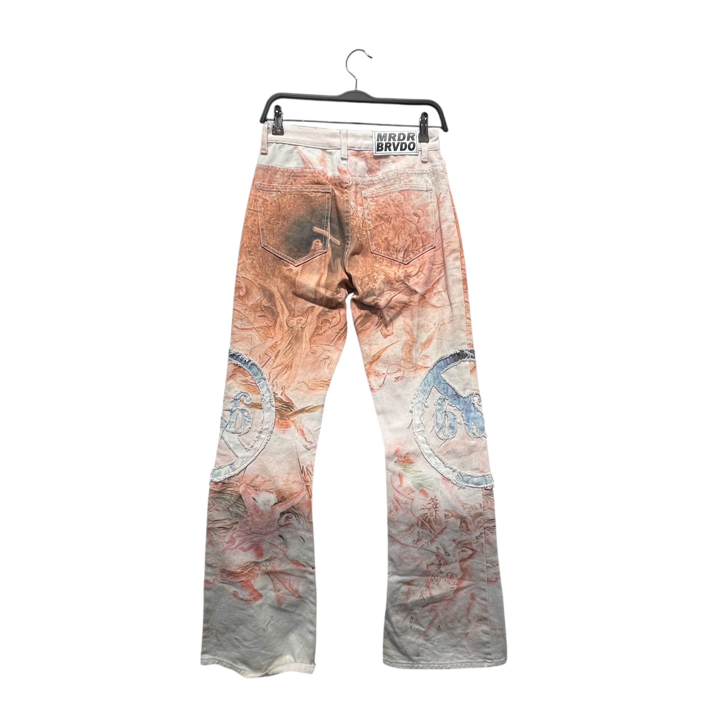 WHO DECIDES WAR/Bootcut Pants/28/Cotton/BEG/Graphic/jesus graphic view 2