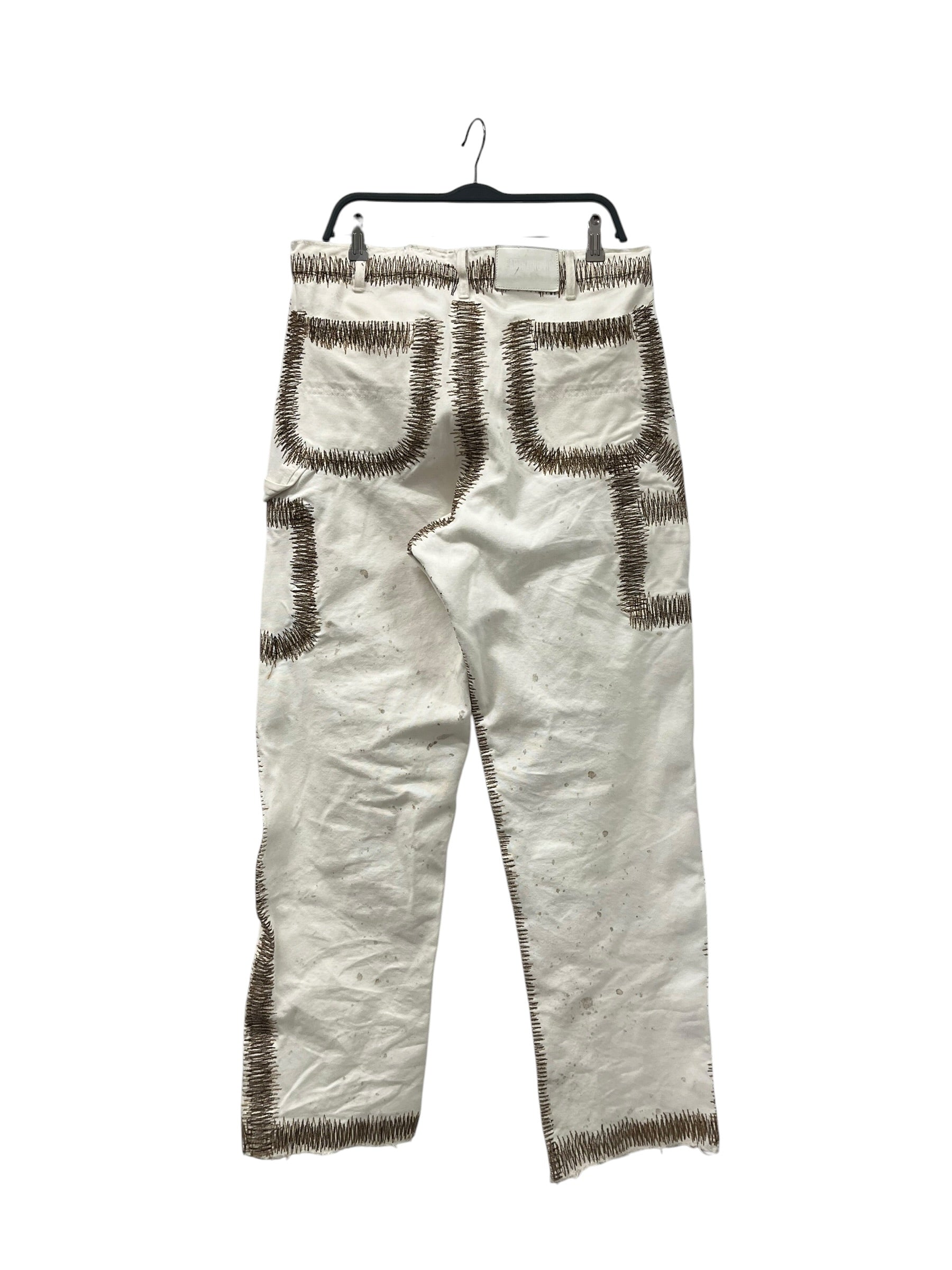 EARTHLING VIP/Carpenter Pants/34/Denim/WHT/EMBROIDERED CARPENTER PANTS view 2