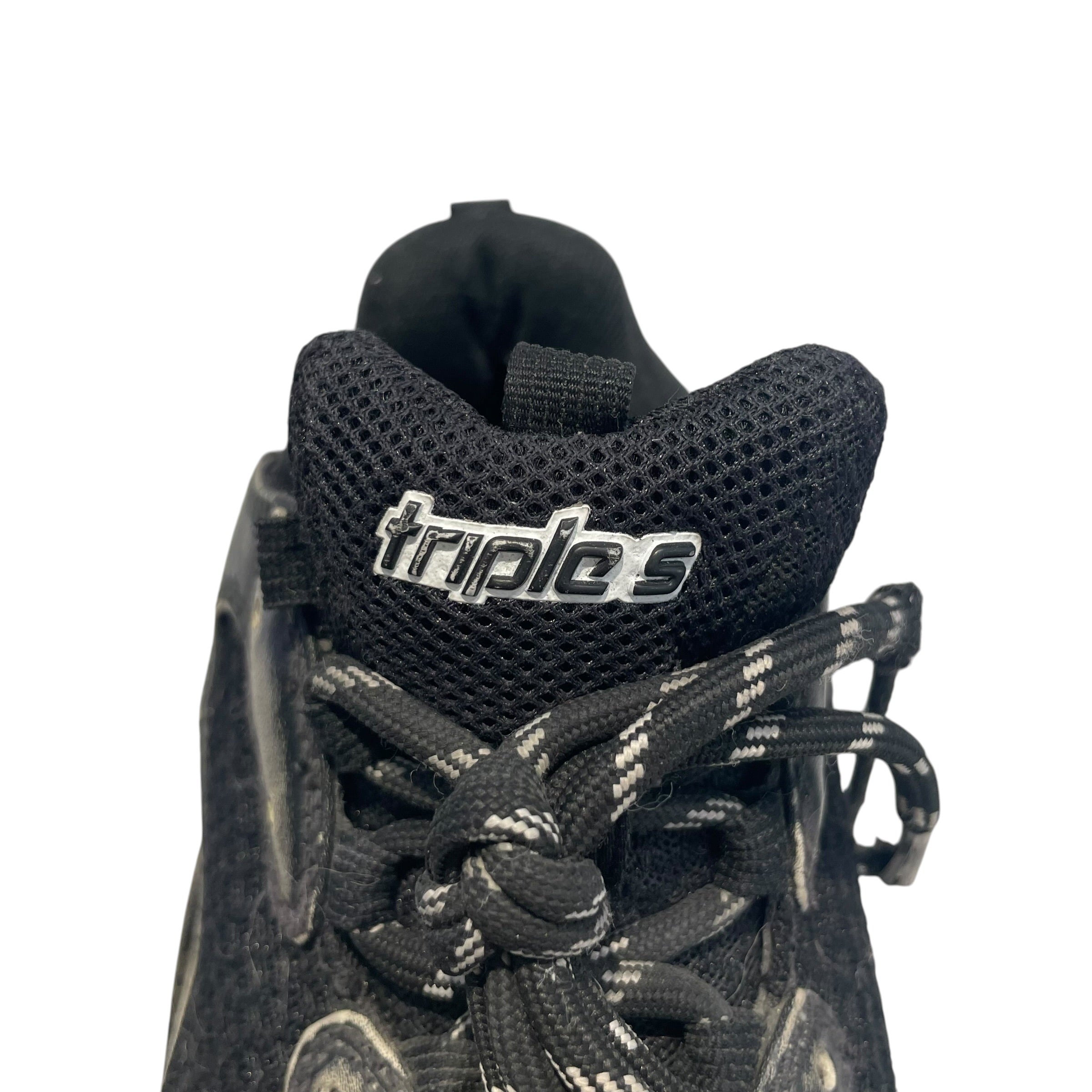 BALENCIAGA/Low-Sneakers/US 7/Leather/BLK/TRIPPLE S view 4
