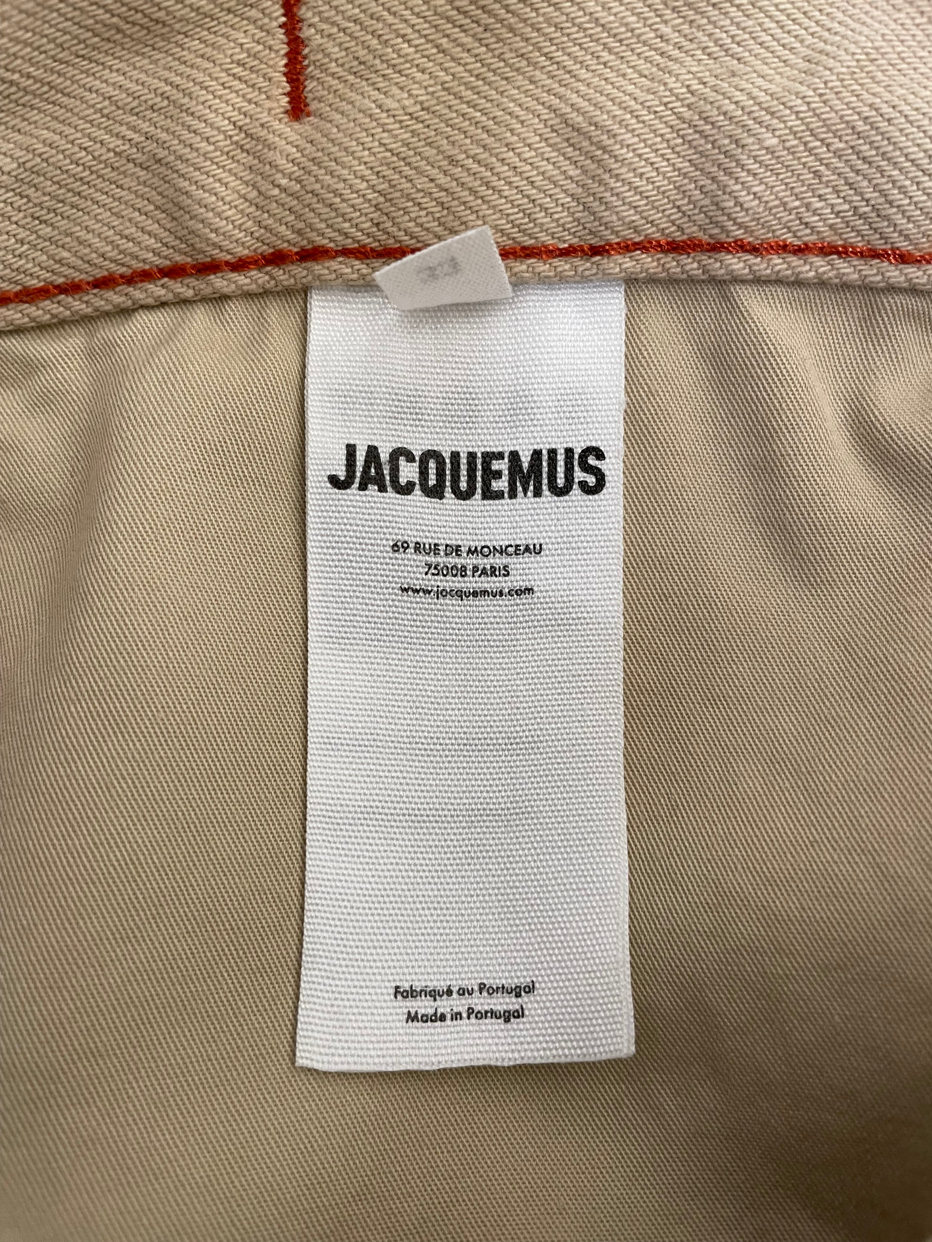 JACQUEMUS/Bootcut Pants/33/Denim/BEG/Red Stitch view 4