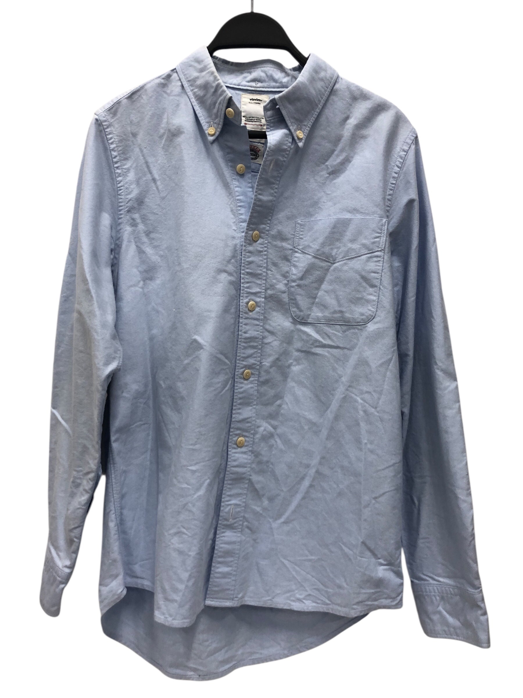 visvim/LS Shirt/1/Cotton/BLU/Striped Elbow Patches view 1