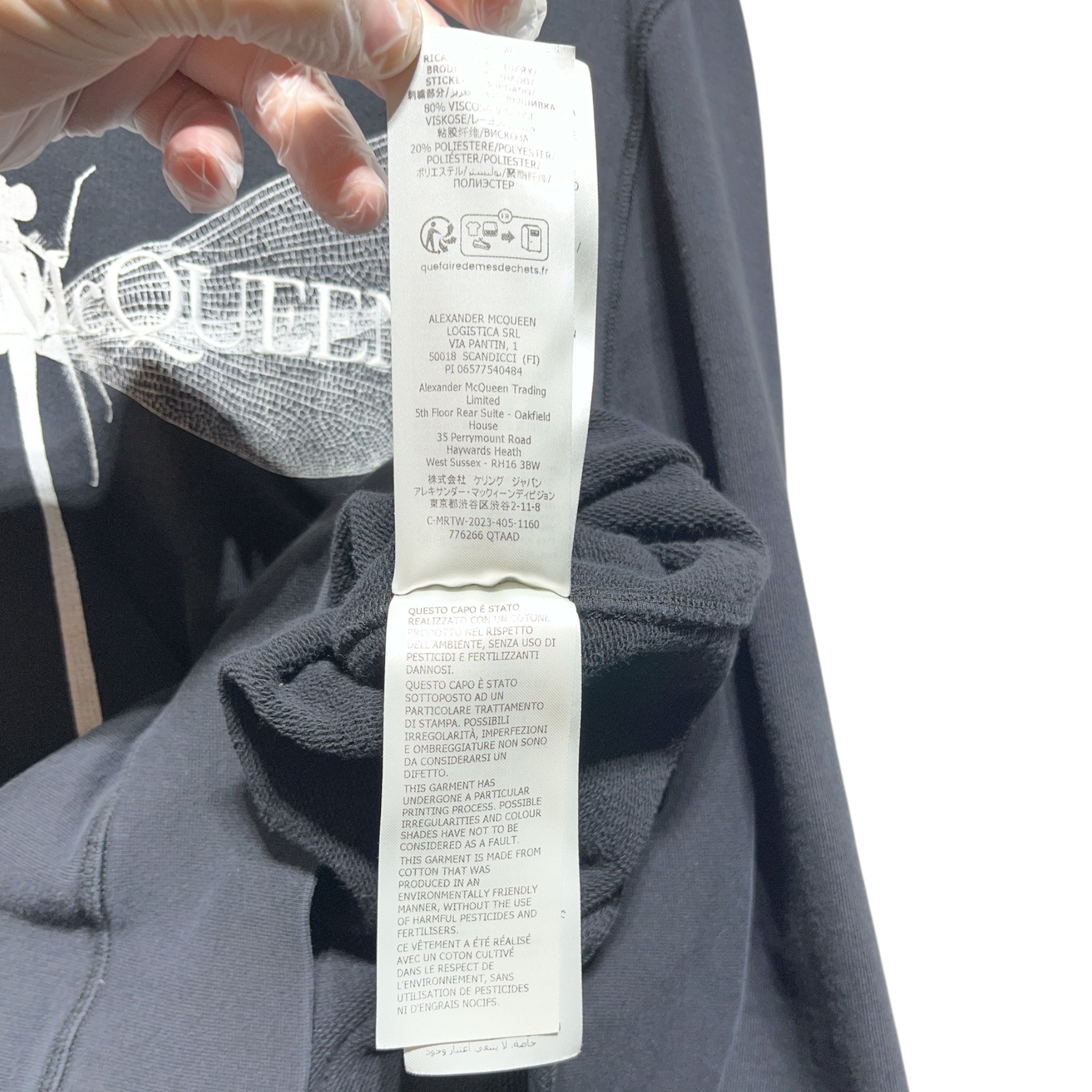 Alexander McQueen/Sweatshirt/M/Cotton/BLK/INVERSE DRAGONFLY view 6
