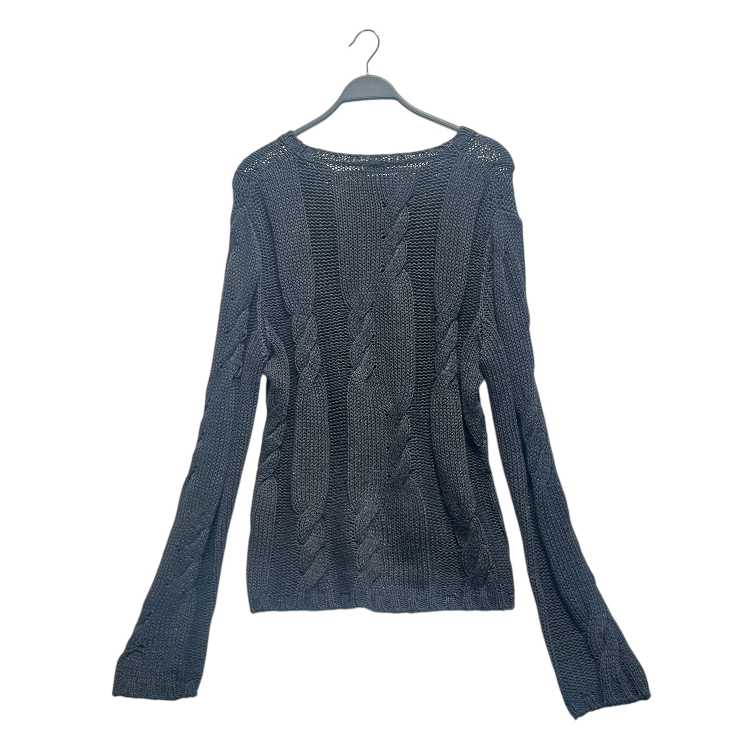 SAINT LAURENT/Heavy Sweater/M/Linen/BLK/UP53 2018 00618 view 2