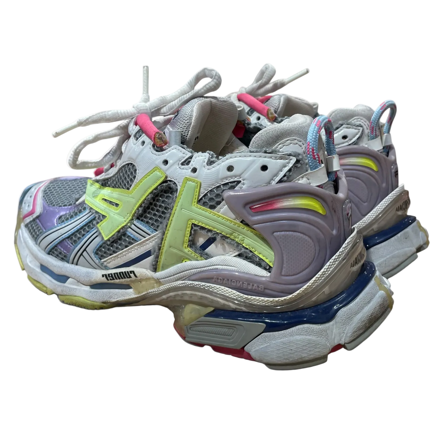 BALENCIAGA/Low-Sneakers/EU 42/Leather/WHT/rainbow runners view 2