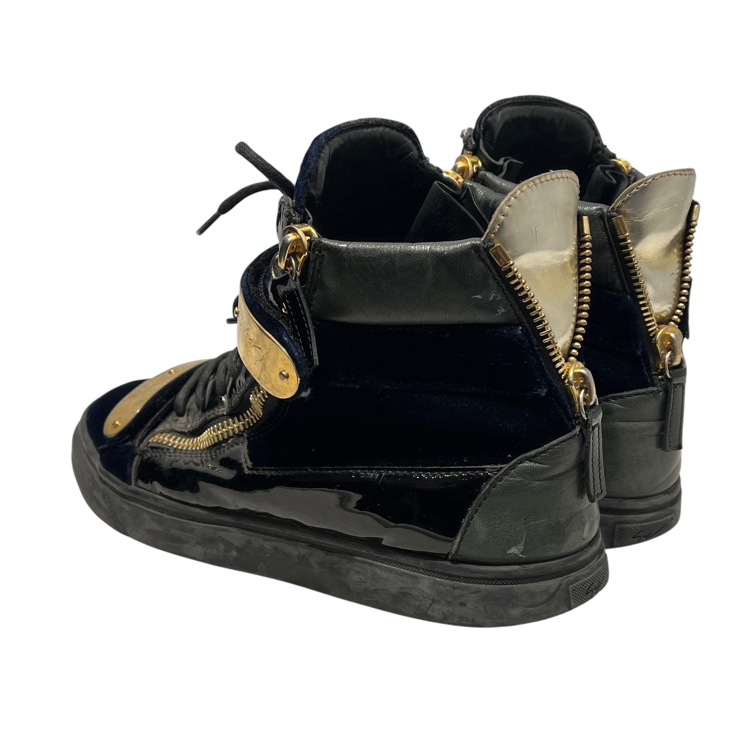 Giuseppe Zanotti/Hi-Sneakers/EU 42/Leather/BLK/GOLD HARDWARE view 2