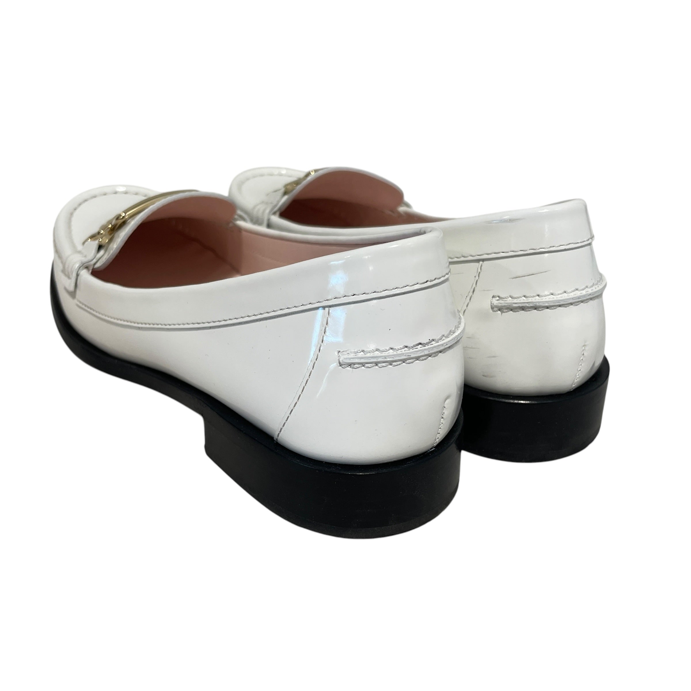 Roger Vivier/Loafers/EU 38/Leather/WHT/Slip-on/White Patent Buckled Loafers view 2