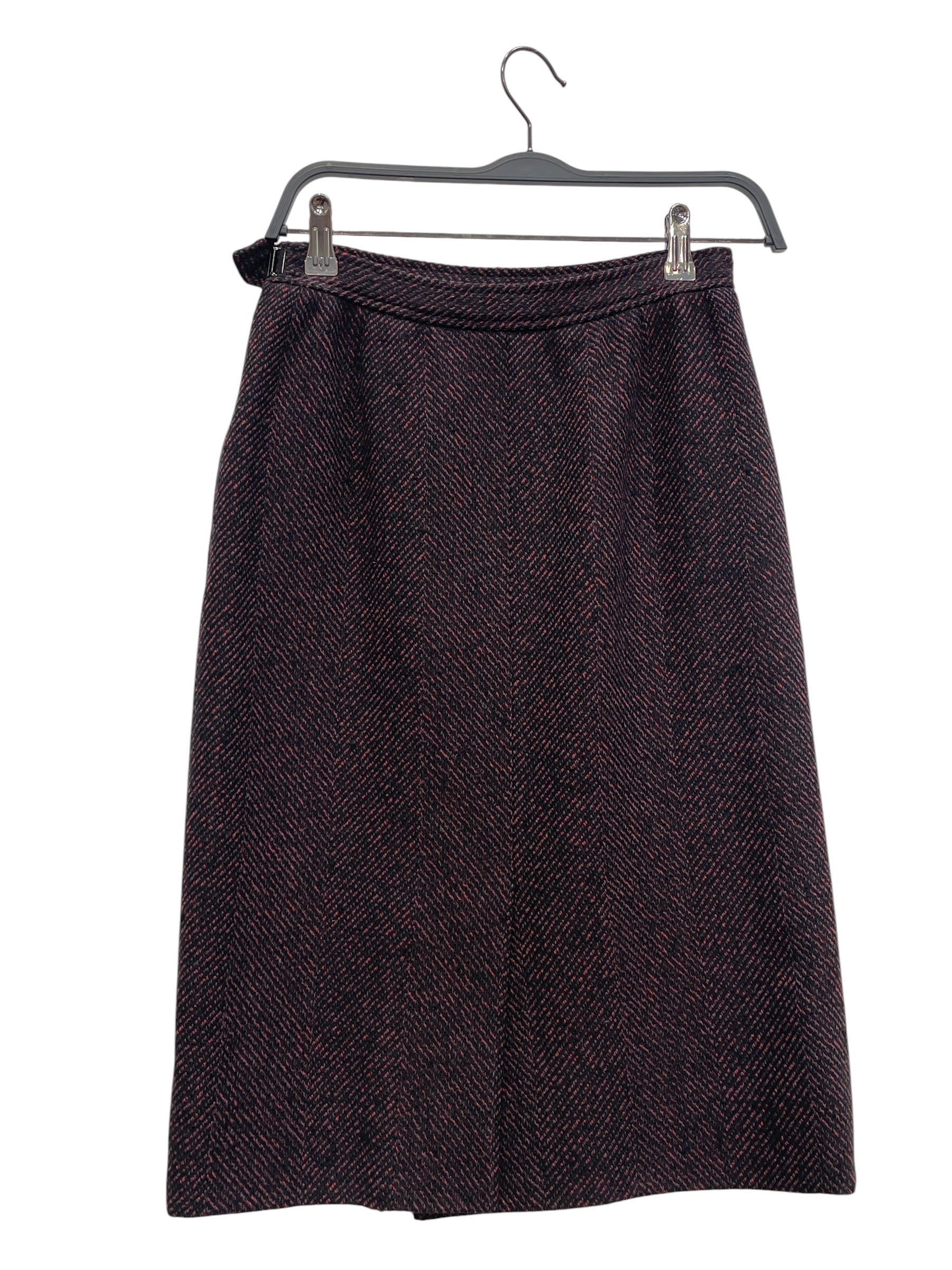 YVES SAINT LAURENT/Long Skirt/40/Plaid/Cotton/RED/ view 1