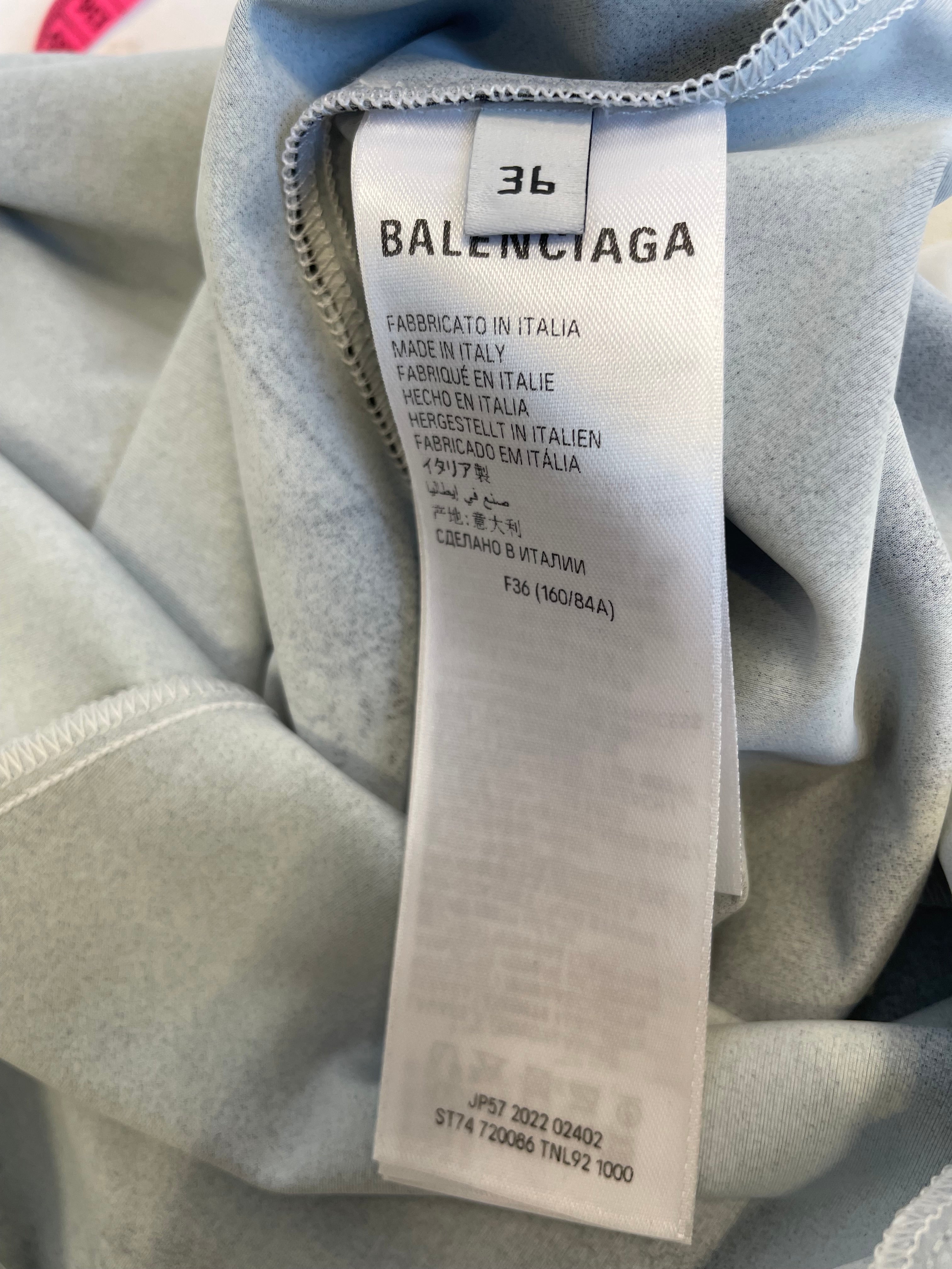 BALENCIAGA/LS T-Shirt/36/Graphic/Polyester/WHT/LACE TOP PRINT view 3