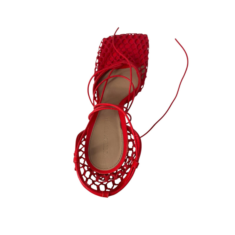 BOTTEGA VENETA/Heels/EU 38.5/Leather/RED/FISHNET HEELS